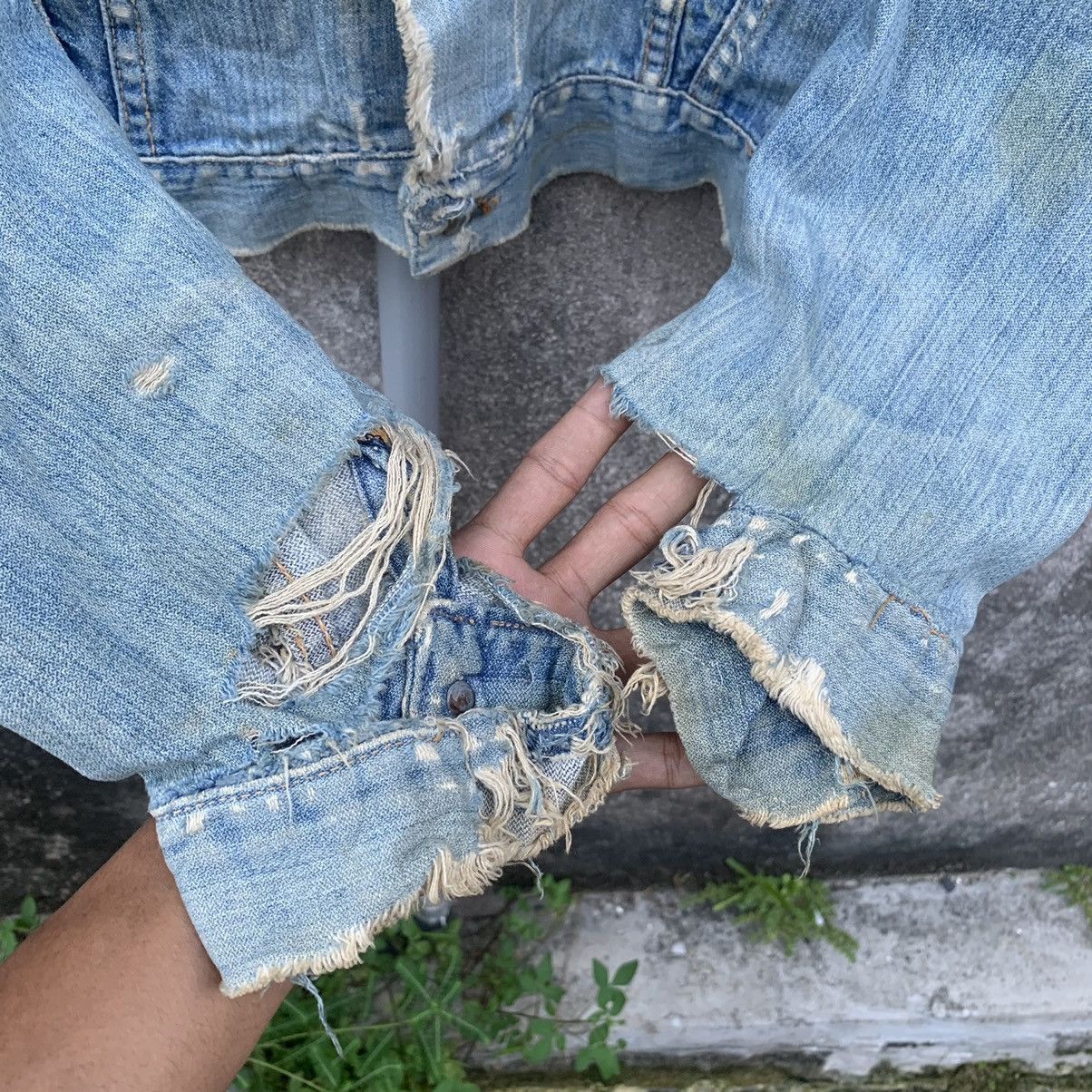 Vintage DESTROYED🔥Vintage 80’s Mavericks Denim Trucker Jacket Size US M / EU 48-50 / 2 - 9 Thumbnail