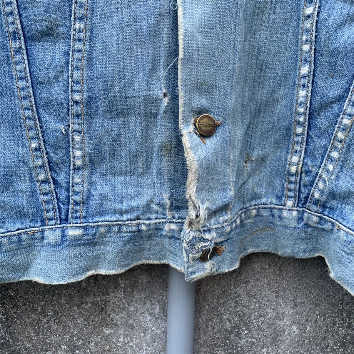 Vintage DESTROYED🔥Vintage 80’s Mavericks Denim Trucker Jacket Size US M / EU 48-50 / 2 - 8 Thumbnail