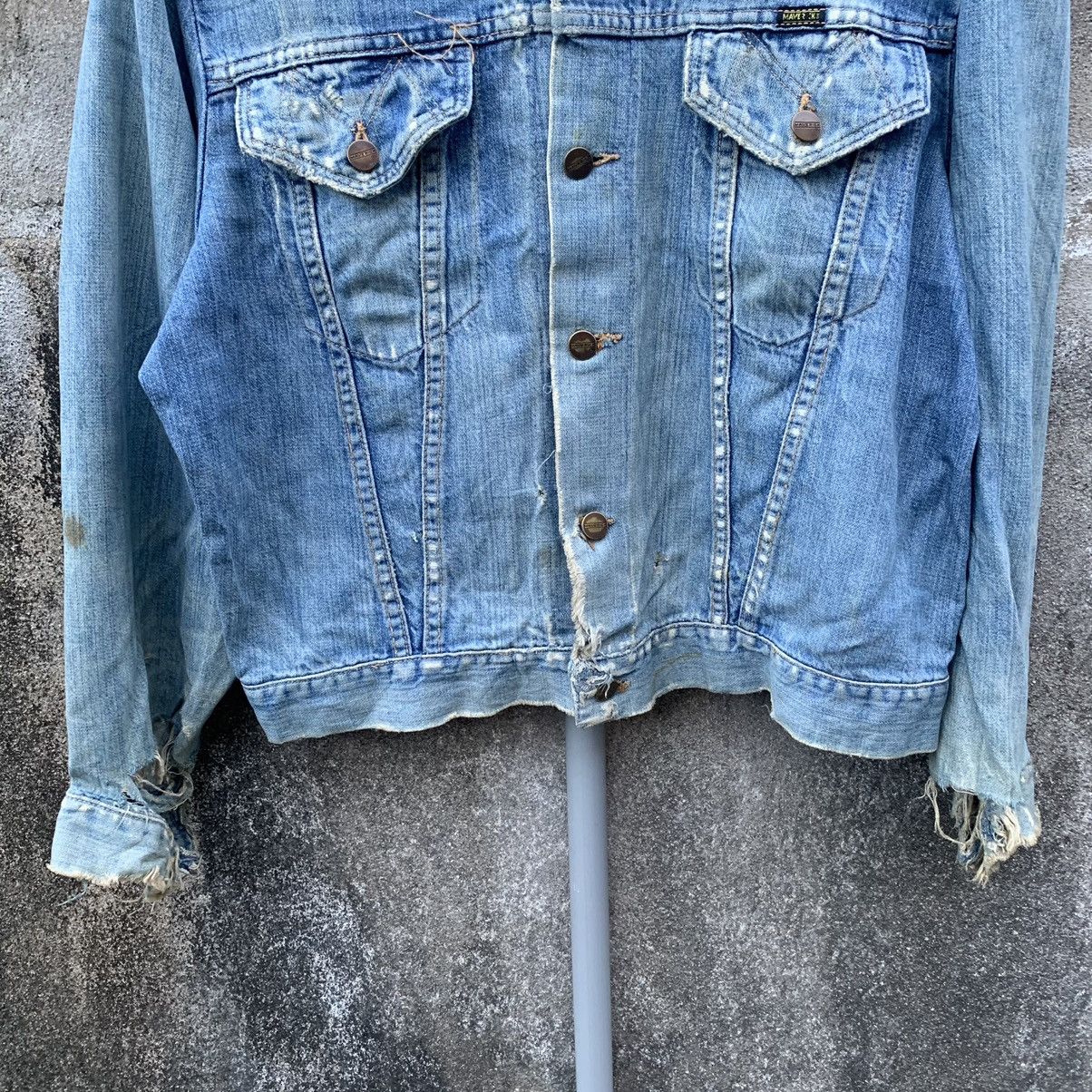 Vintage DESTROYED🔥Vintage 80’s Mavericks Denim Trucker Jacket Size US M / EU 48-50 / 2 - 3 Thumbnail