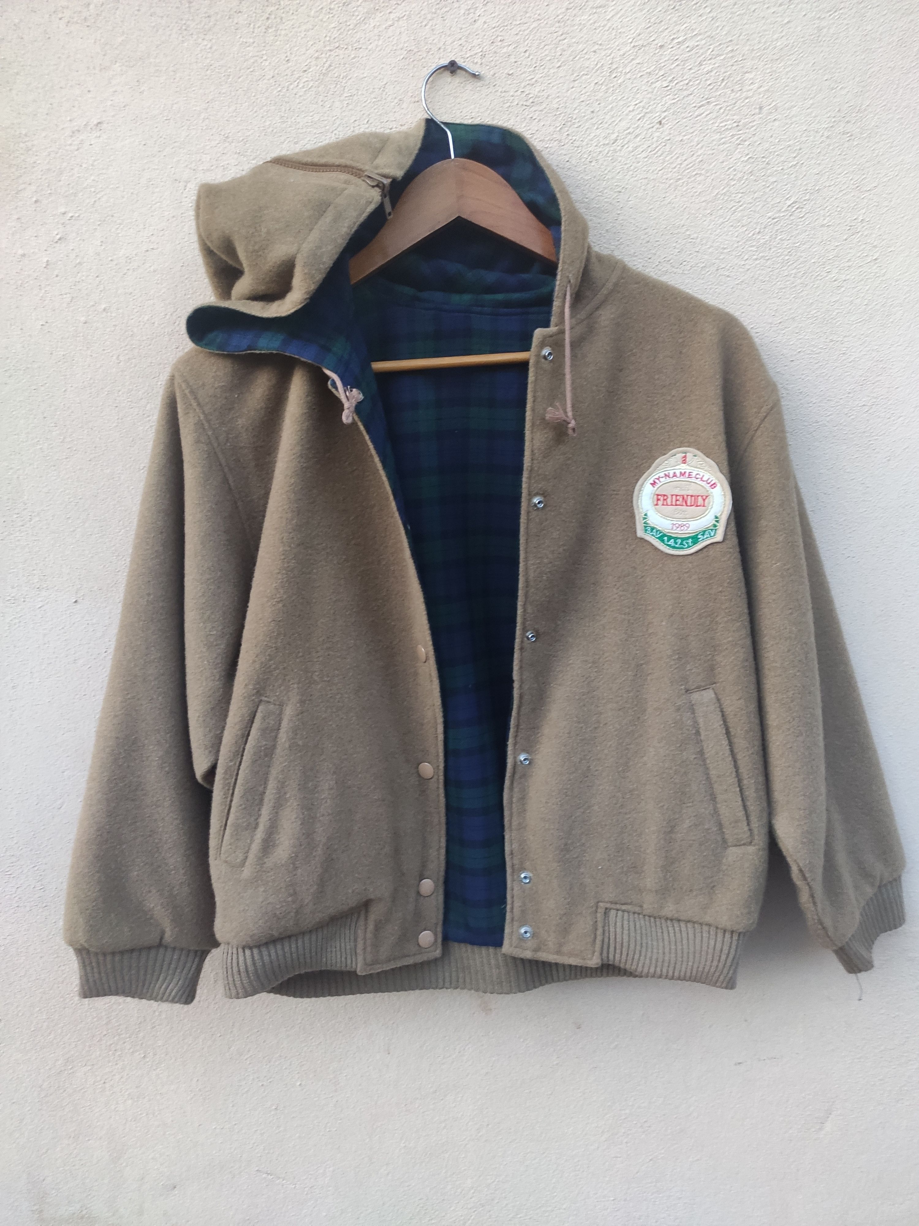 Japanese Brand Vintage 80s Japanese Street fashion jacket wool reversible Size US S / EU 44-46 / 1 - 1 Thumbnail
