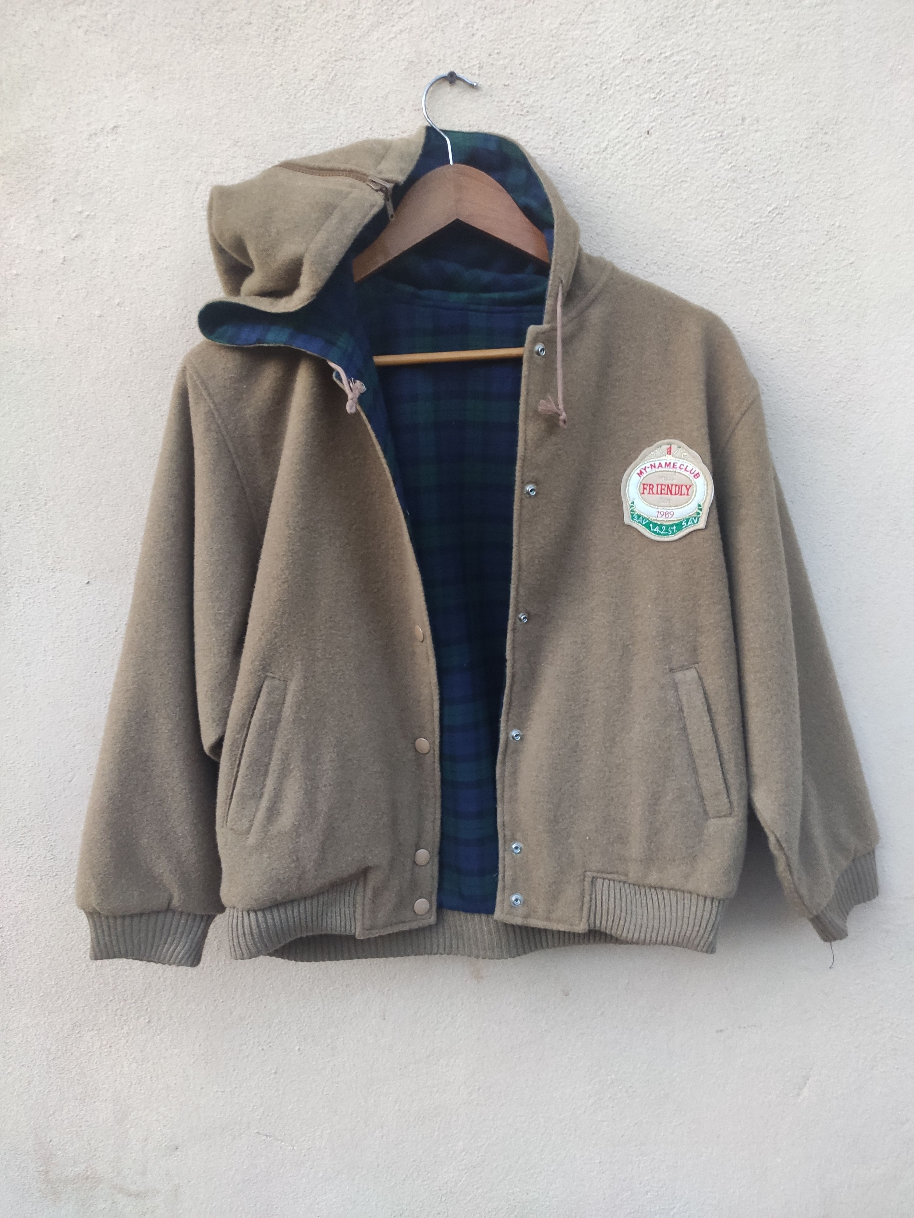 Japanese Brand Vintage 80s Japanese Street fashion jacket wool reversible Size US S / EU 44-46 / 1 - 4 Thumbnail