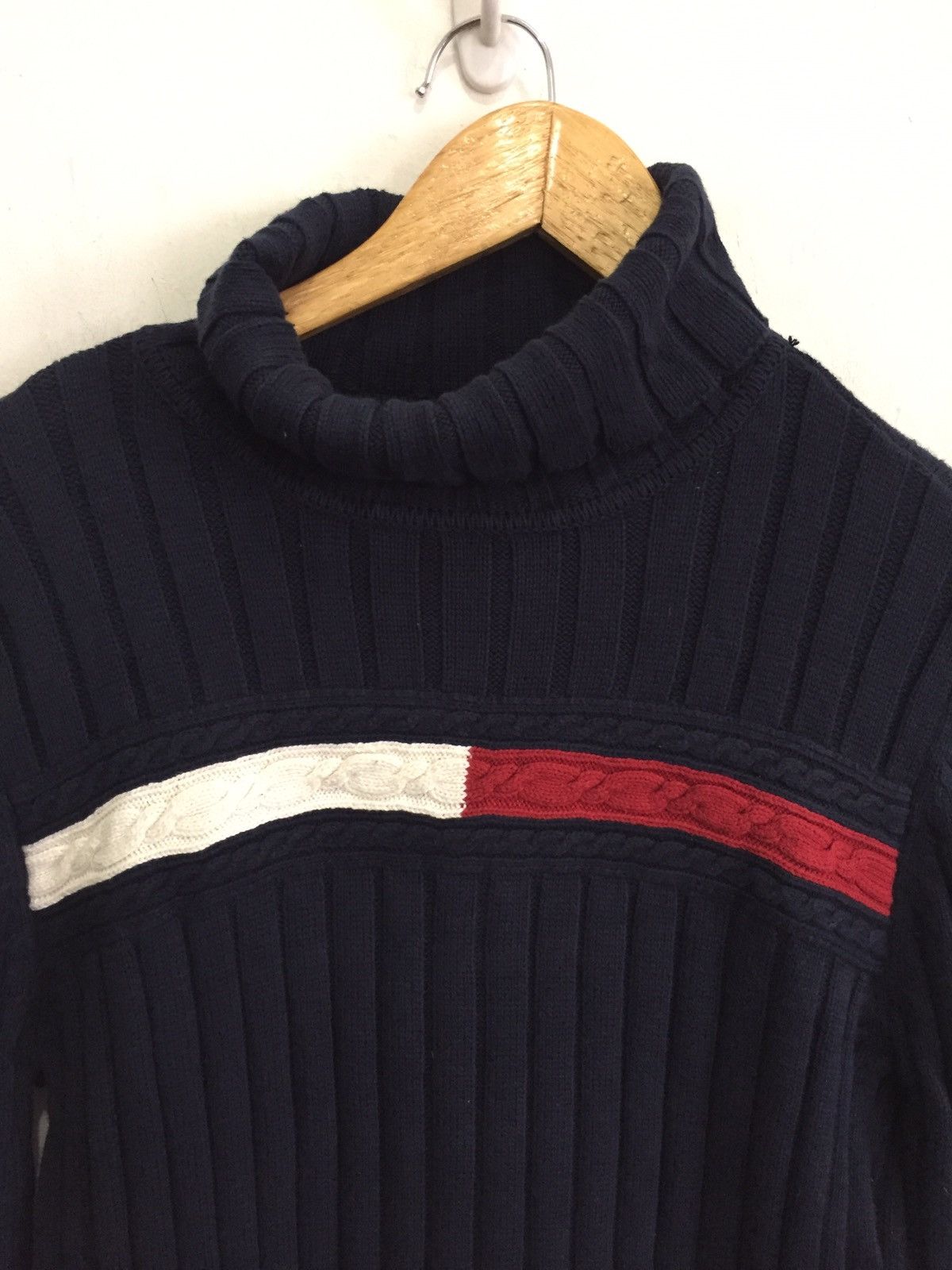 Tommy Hilfiger Chest Trademark Flag Logo Turtle Neck Knitwear Jumper Size US M / EU 48-50 / 2 - 3 Thumbnail