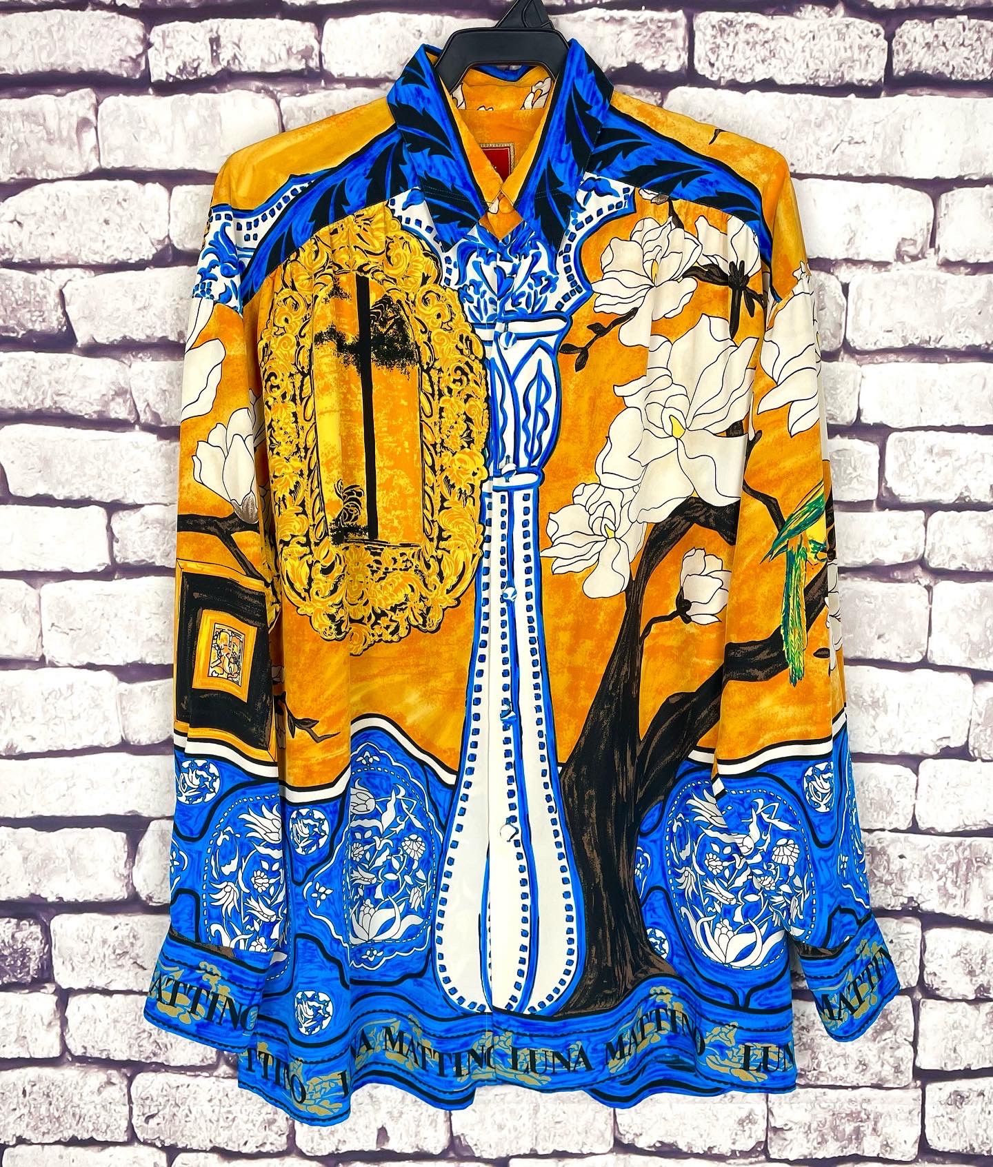 Designer Rare LUNA MATTINO Colorful Button-Up Shirt Size M L XL  