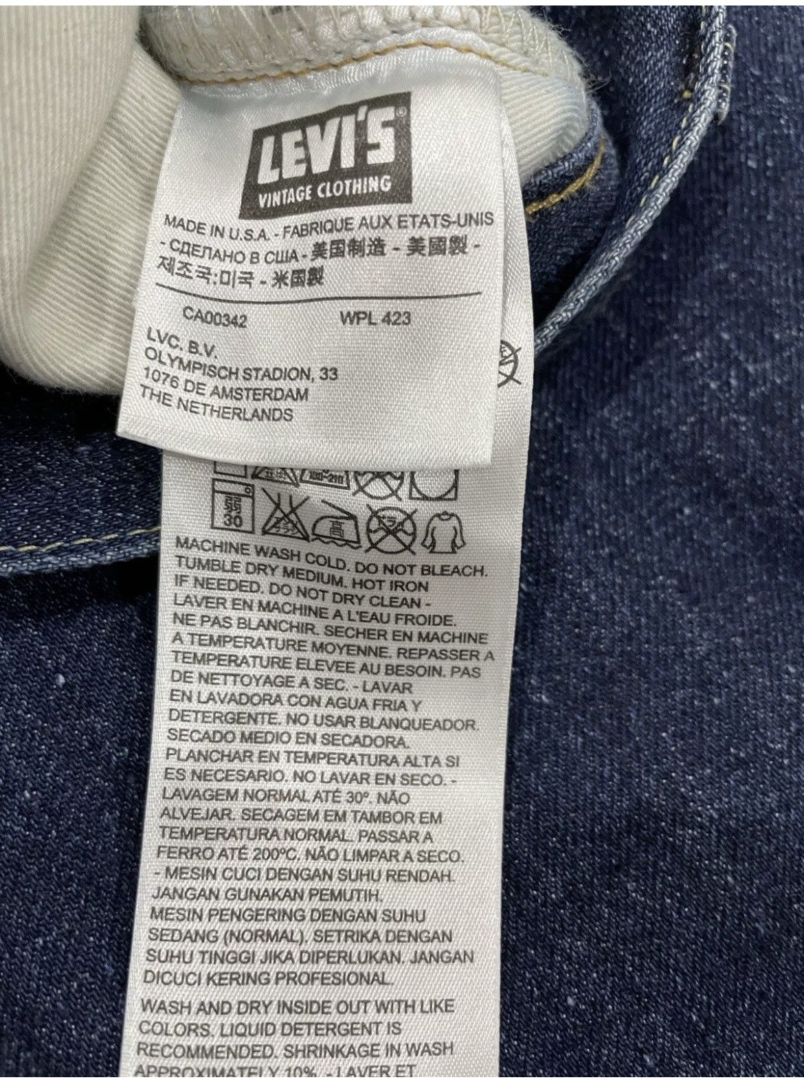 Levi's Levis 501XX Reproduction hidden rivet redline 30X34 V-Stich Size US 30 / EU 46 - 7 Thumbnail