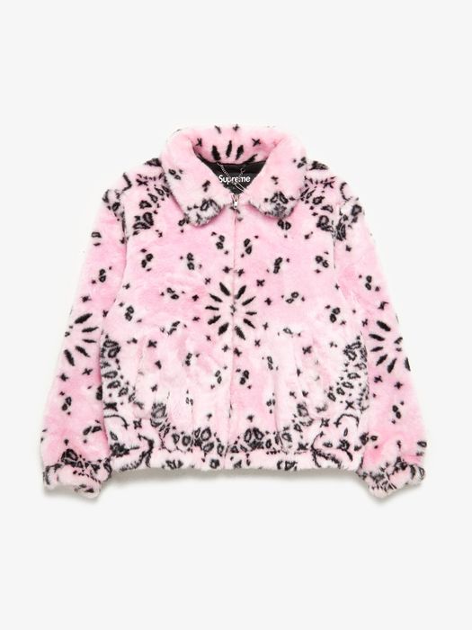 Supreme Bandana Faux Fur Bomber Jacket Pink | Grailed