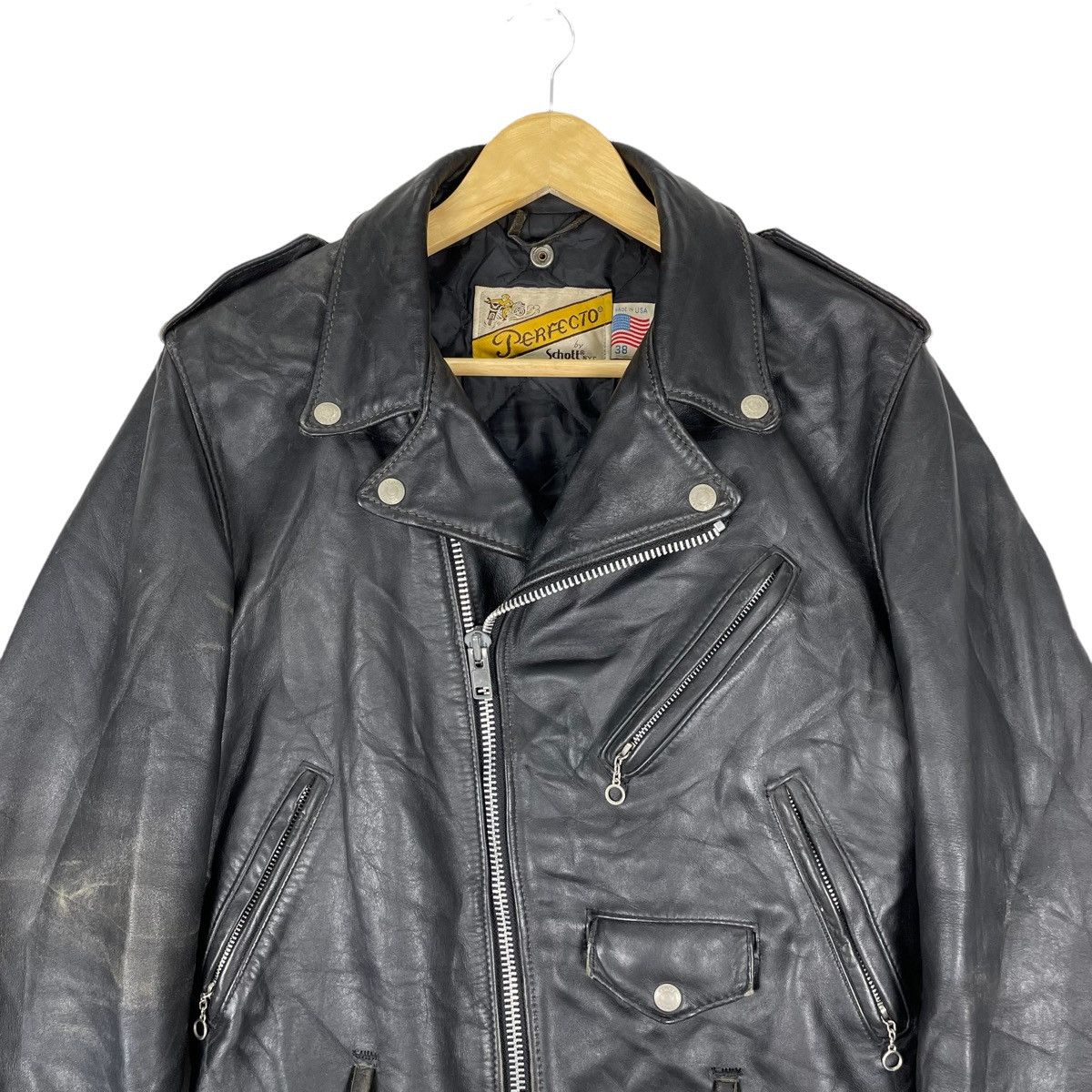 Schott ☀️SCHOTT NYC PERFECTO 618 BIKERS LEATHER JACKET Size US S / EU 44-46 / 1 - 2 Thumbnail