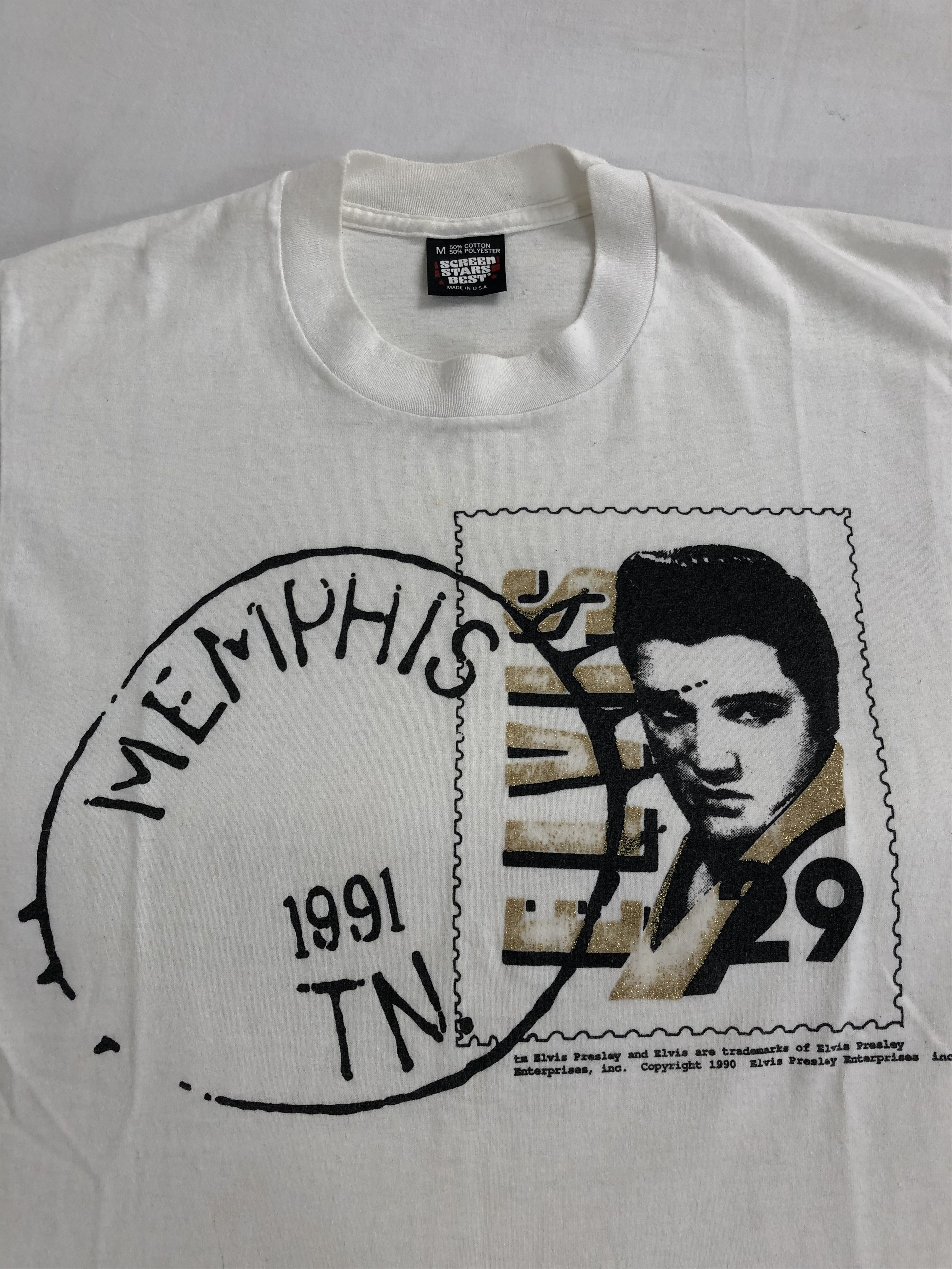 Band Tees Vintage 1991 Elvis Presley (Michael Jackson Marilyn Monroe) Size US M / EU 48-50 / 2 - 2 Thumbnail