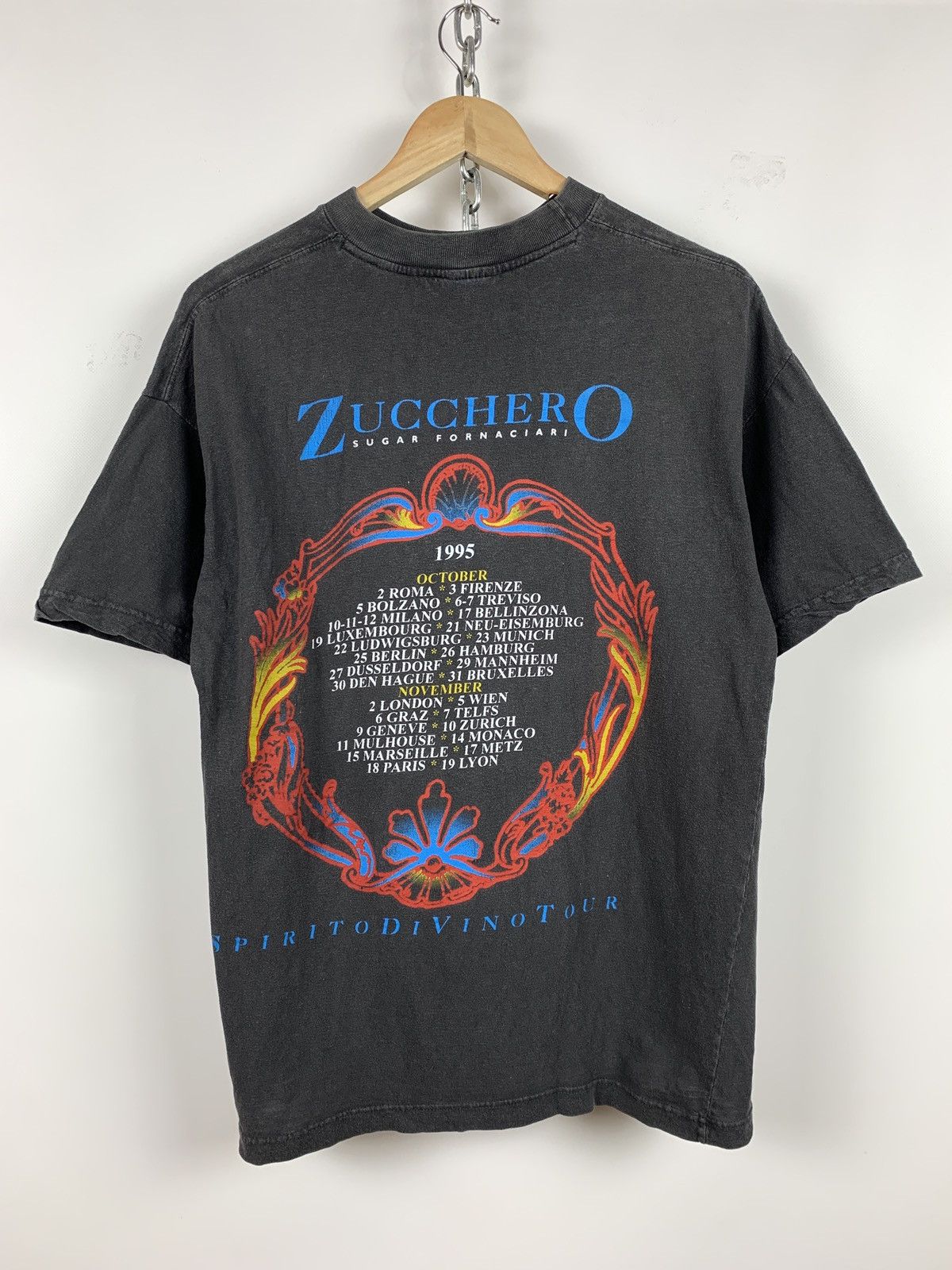 Band Tees 1995 Vintage Zucchero Spirito DiVino Tour T-Shirt Size US M / EU 48-50 / 2 - 2 Thumbnail