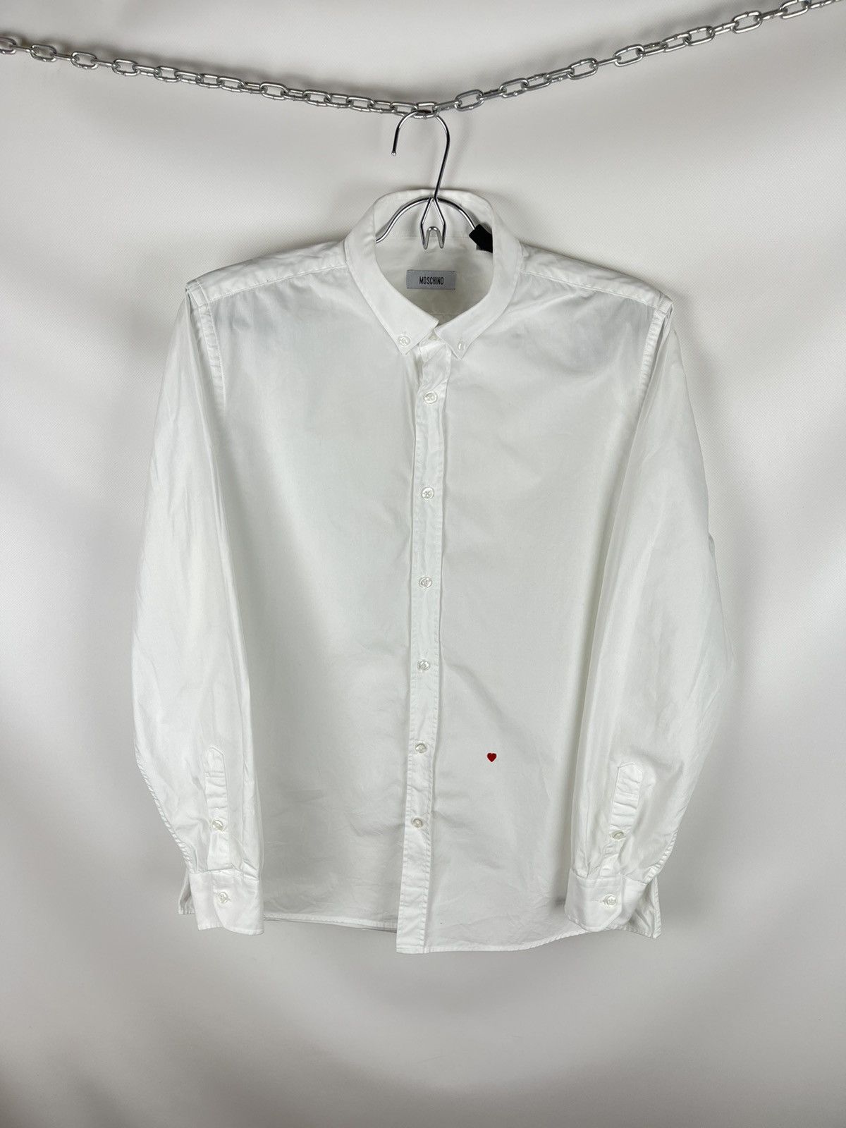 Moschino Love Moschino white classic small heart logo ls shirt Size US M / EU 48-50 / 2 - 1 Thumbnail