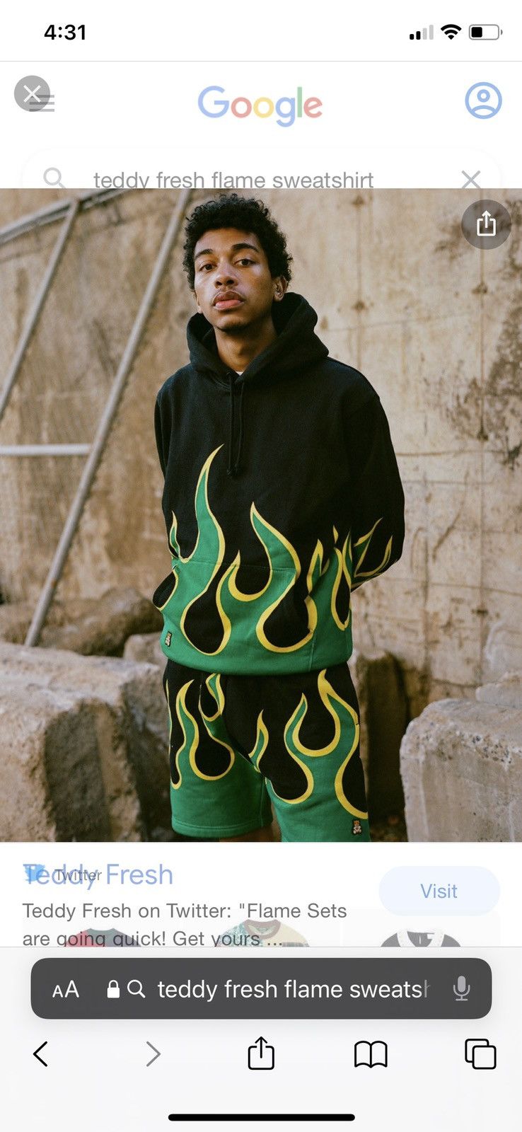 Teddy Fresh Teddy fresh flame hoodie Grailed