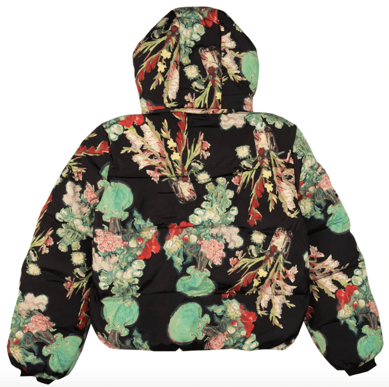 Daily Paper Daily Paper x Vincent Van Gogh Black Floral Puffer Jacket |  Grailed