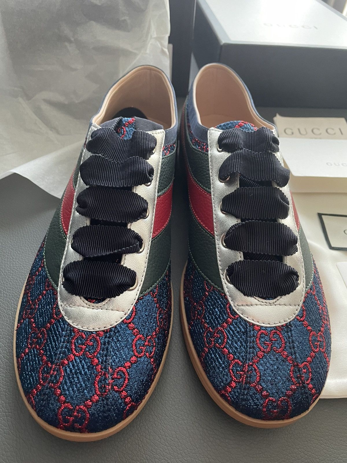 Gucci Super Runway GG Logo Limited Edition ACE Leather Sneaker Size US 8 / EU 41 - 16 Thumbnail