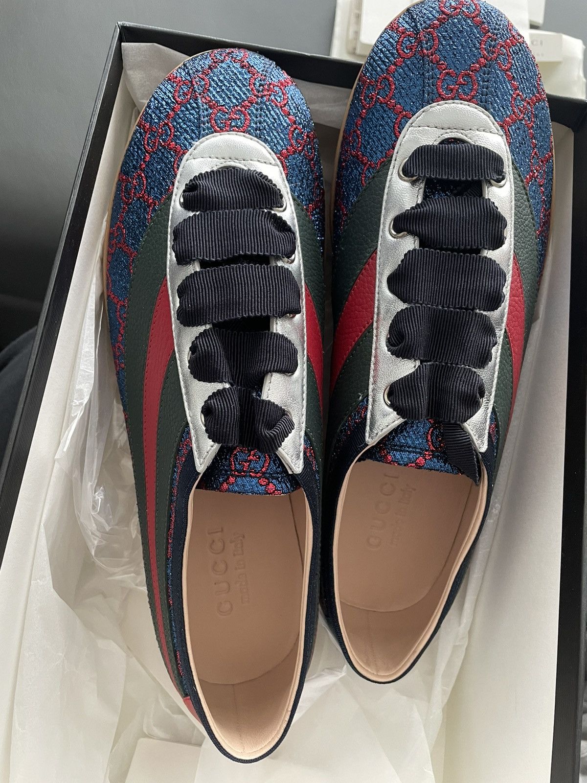 Gucci Super Runway GG Logo Limited Edition ACE Leather Sneaker Size US 8 / EU 41 - 22 Thumbnail