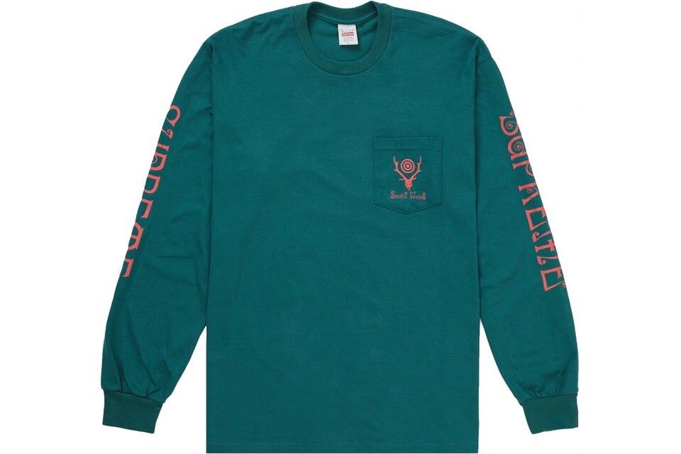 Supreme Supreme SOUTH2 WEST8 Teal Long sleeve tee Size M ¡New! | Grailed