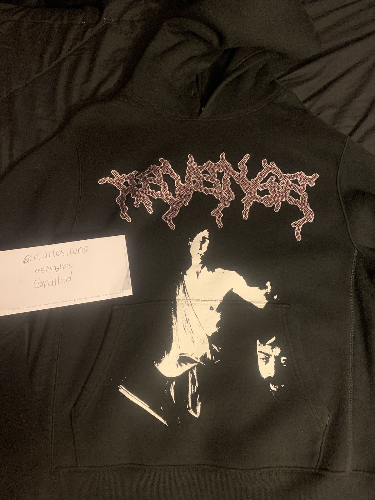 Revenge Revenge Rhinestone Black Nine Months Hoodie | Grailed