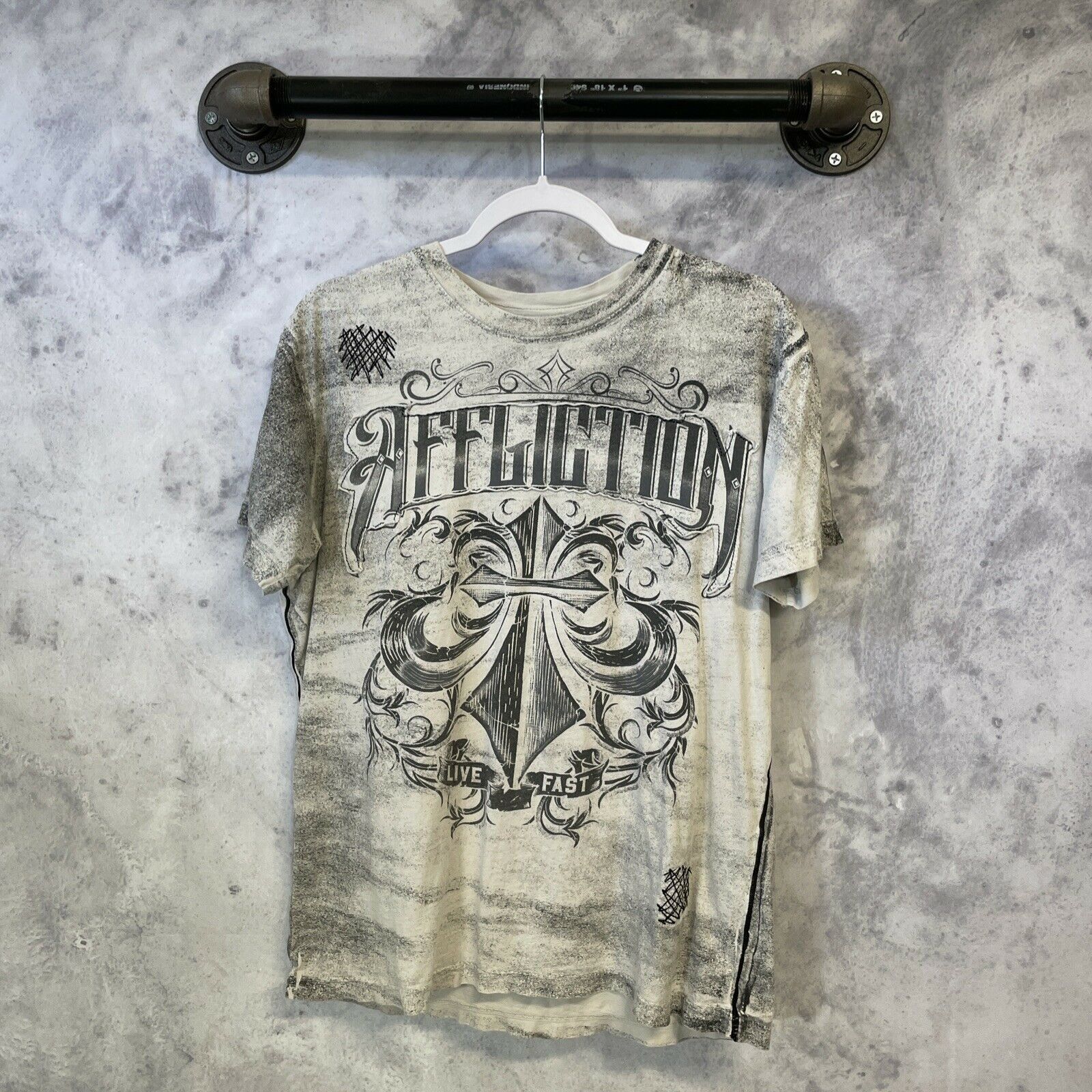 Affliction AFFLICTION Spell Out T Shirt Gray Cotton USA M Size US M / EU 48-50 / 2 - 1 Thumbnail