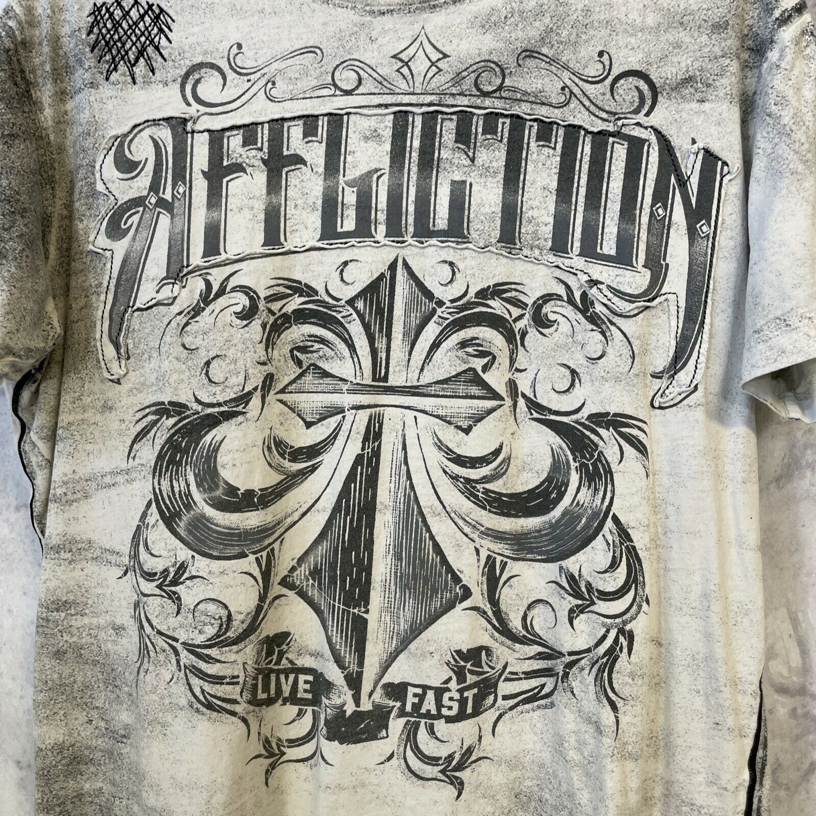 Affliction AFFLICTION Spell Out T Shirt Gray Cotton USA M Size US M / EU 48-50 / 2 - 5 Thumbnail