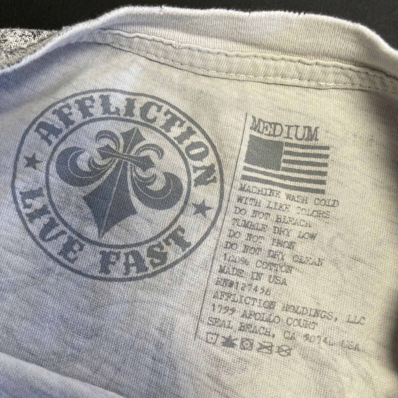Affliction AFFLICTION Spell Out T Shirt Gray Cotton USA M Size US M / EU 48-50 / 2 - 6 Thumbnail