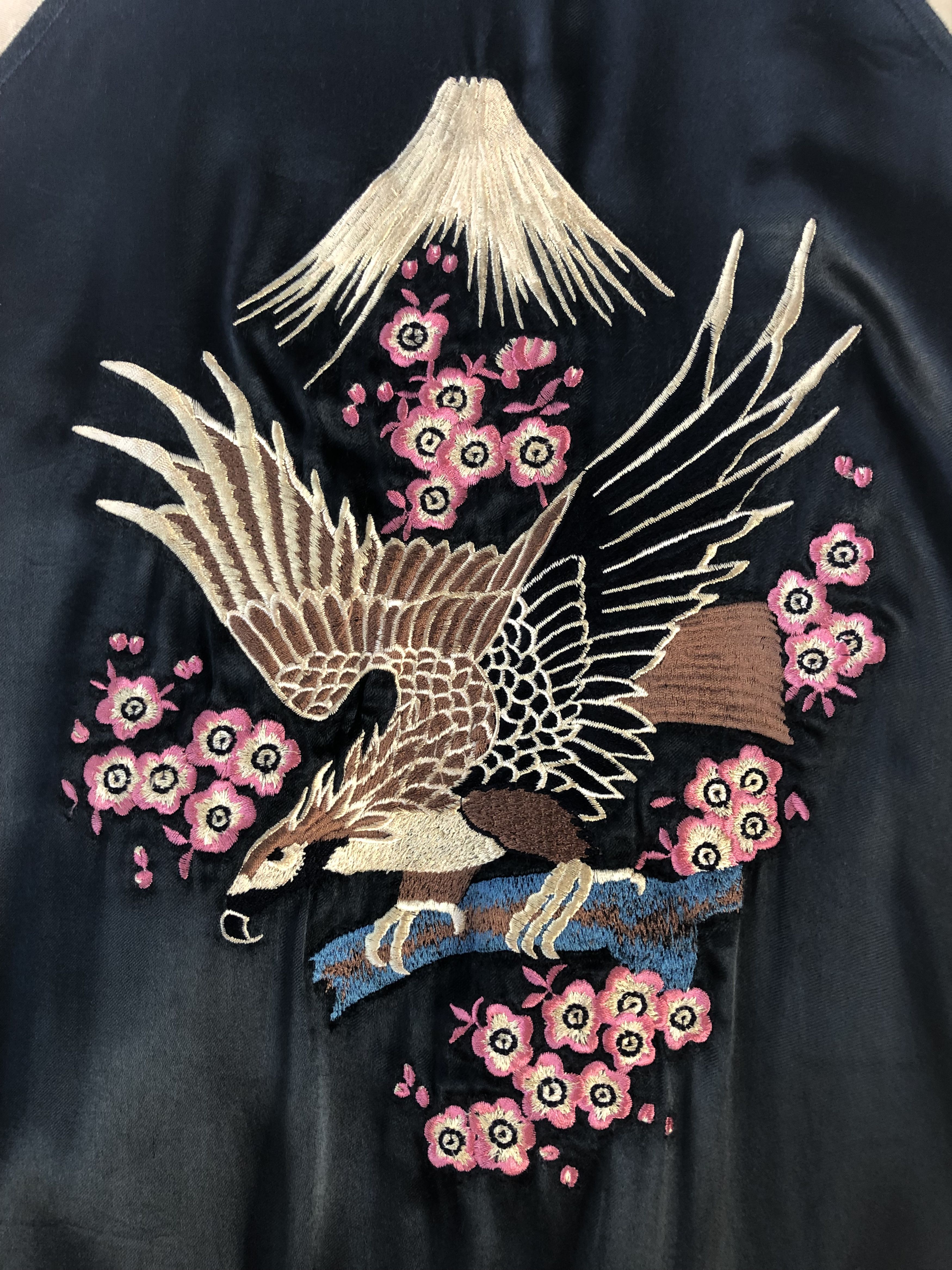 Japanese Brand VINTAGE REVERSIBLE SUKAJAN SATIN JACKET Size US L / EU 52-54 / 3 - 13 Thumbnail