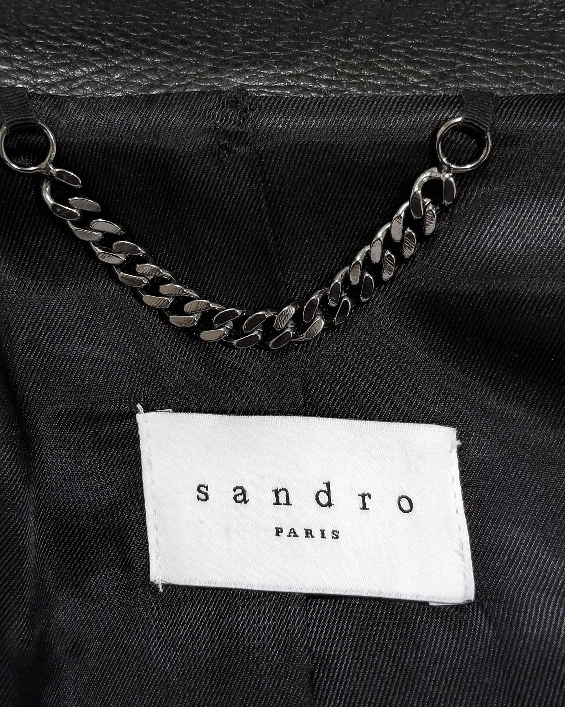 Sandro Sandro Calf Leather Biker Jacket Size US S / EU 44-46 / 1 - 6 Thumbnail