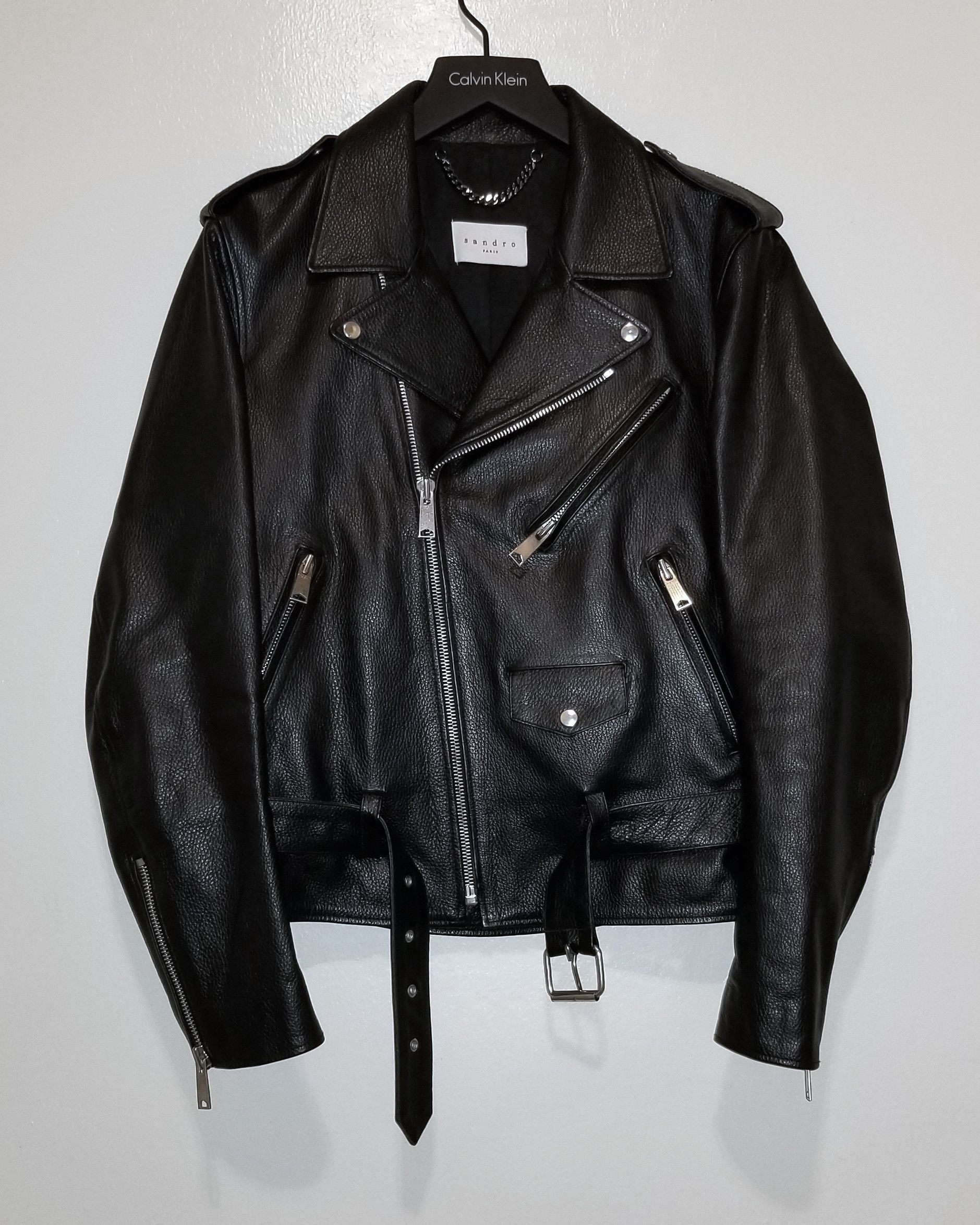 Sandro Sandro Calf Leather Biker Jacket Size US S / EU 44-46 / 1 - 2 Thumbnail