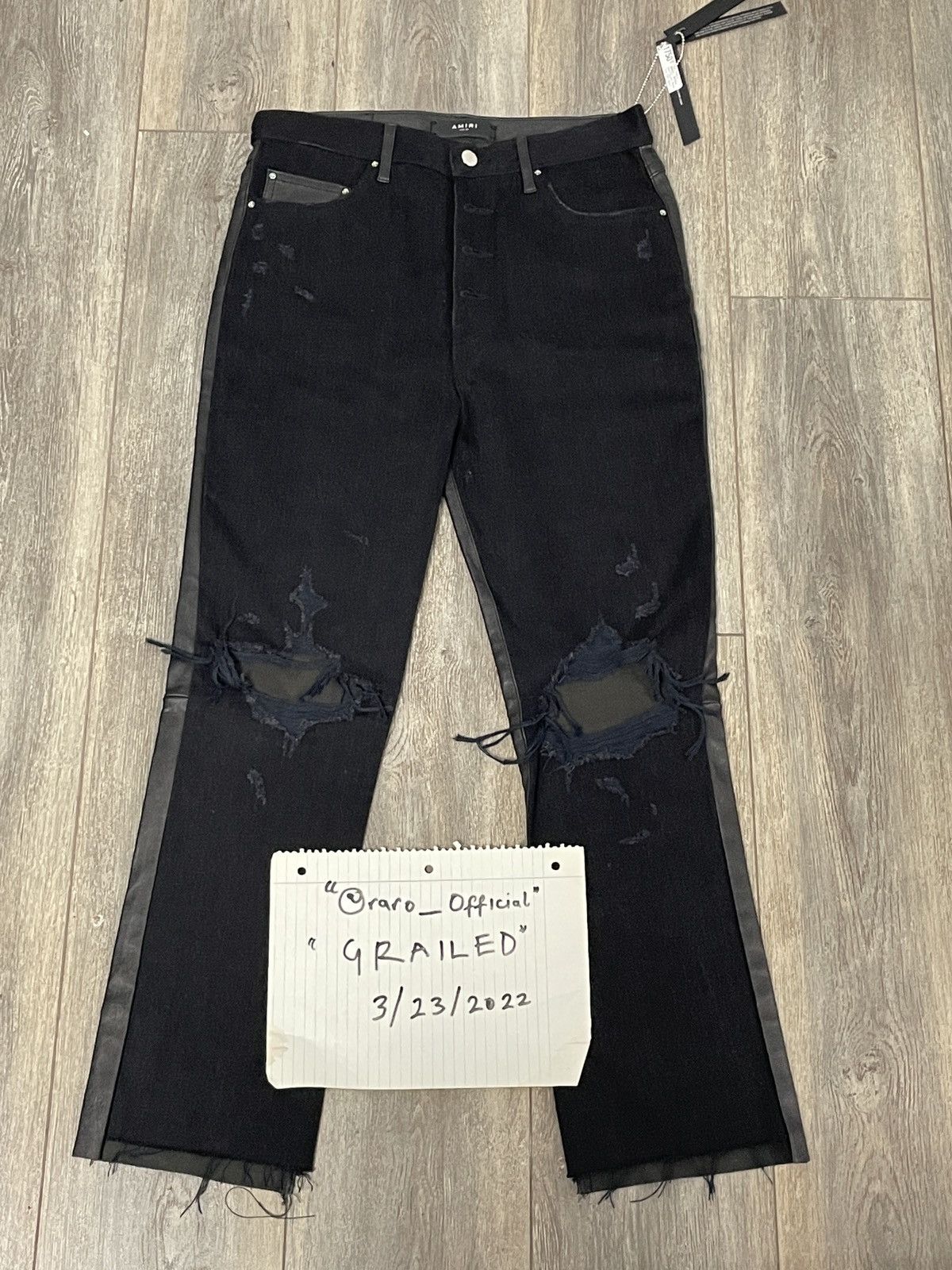Amiri Amiri Cropped Flare Jean ‘Black’ Size US 30 / EU 46 - 1 Thumbnail
