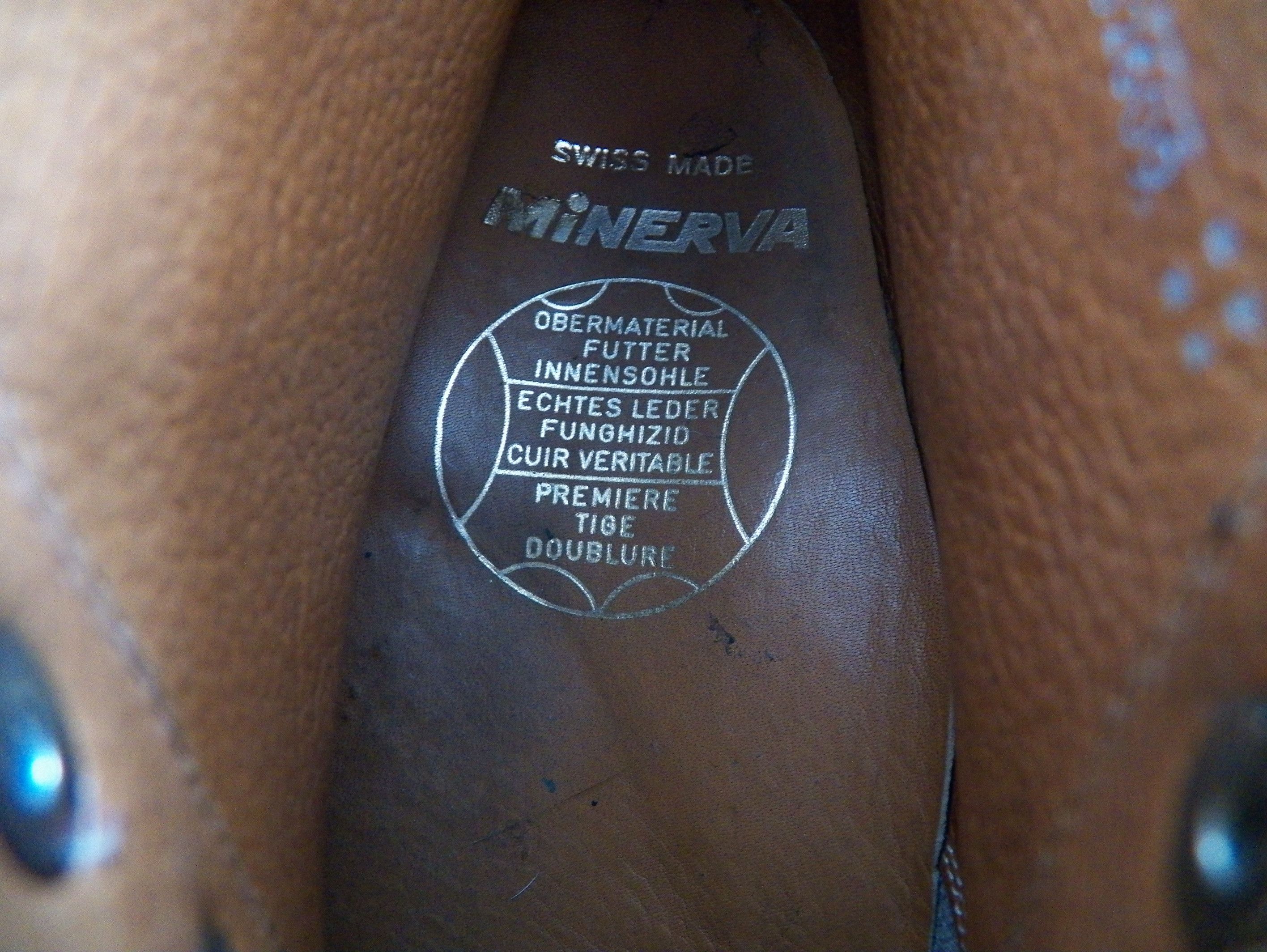 Vintage Minerva Swiss Work Hiking Boots Tan Suede Leather Steel Toe Size US 9 / EU 42 - 7 Thumbnail