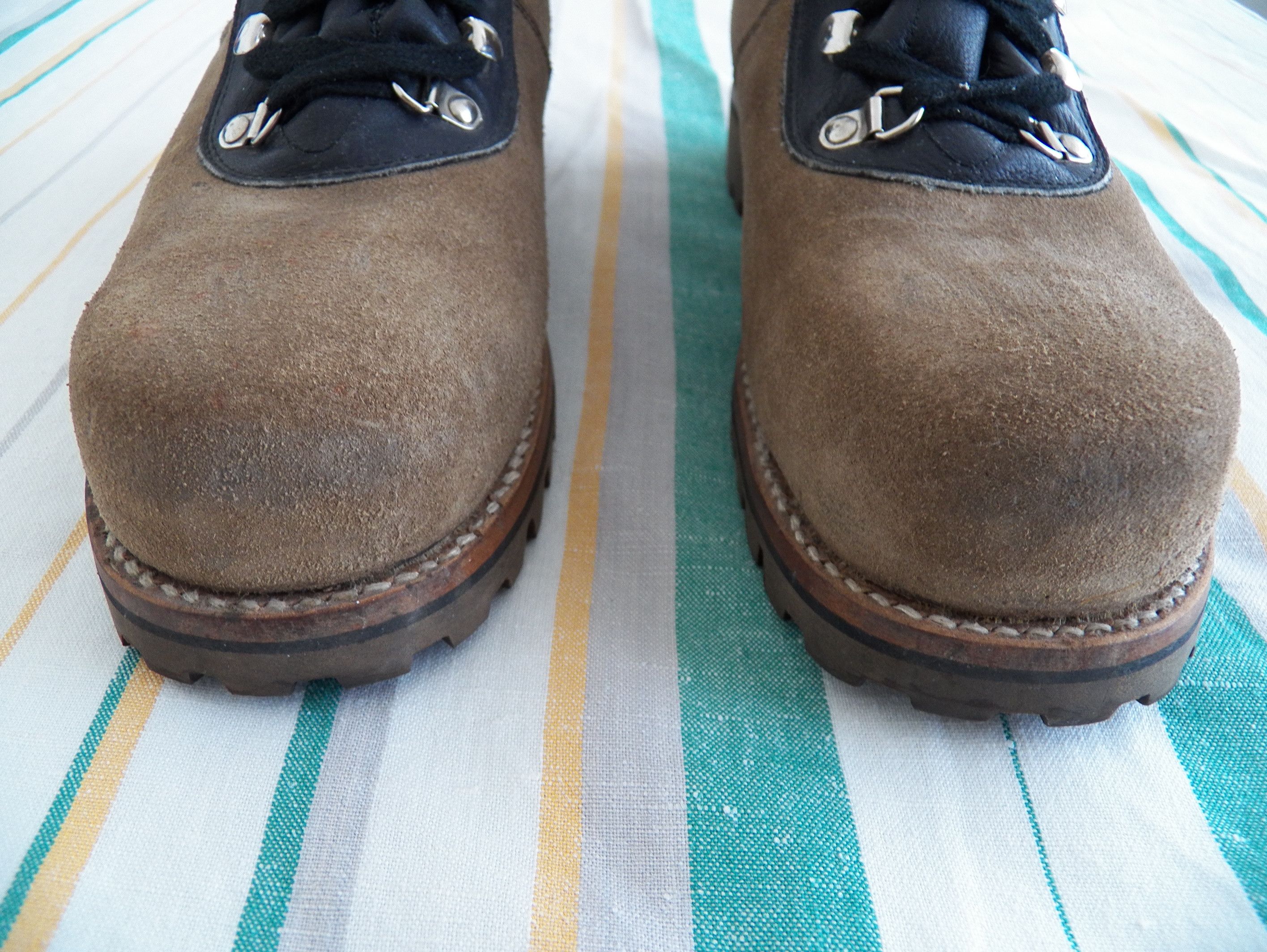 Vintage Minerva Swiss Work Hiking Boots Tan Suede Leather Steel Toe Size US 9 / EU 42 - 3 Thumbnail