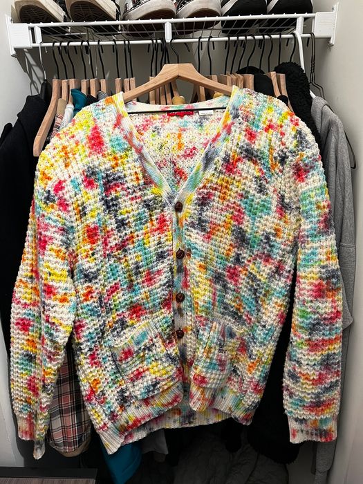 【M】Supreme Waffle Knit Cardigan Tie-Dye
