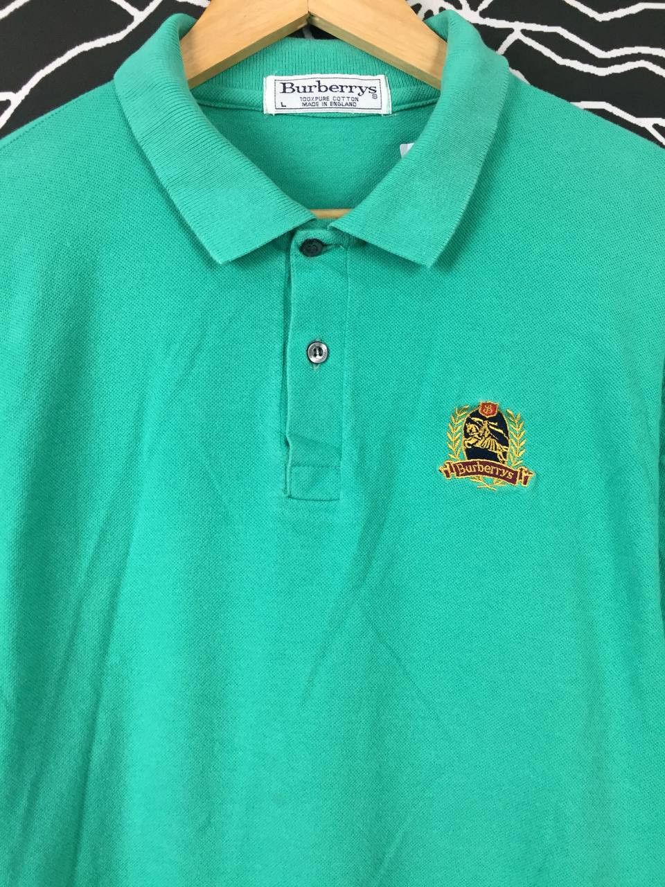Burberry Vtg Burberrys of London Made In England Polo Tee Size US L / EU 52-54 / 3 - 3 Thumbnail
