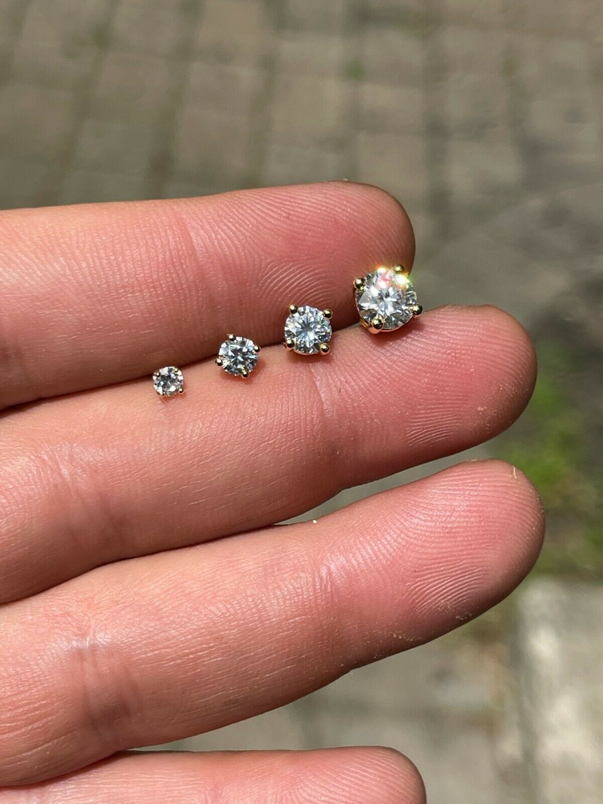 Other Real Moissanite Studs 0.2-2ct 14k Gold Vermeil 925 Silver Size ONE SIZE - 5 Thumbnail