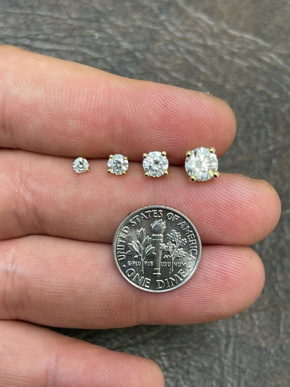 Other Real Moissanite Studs 0.2-2ct 14k Gold Vermeil 925 Silver Size ONE SIZE - 3 Thumbnail