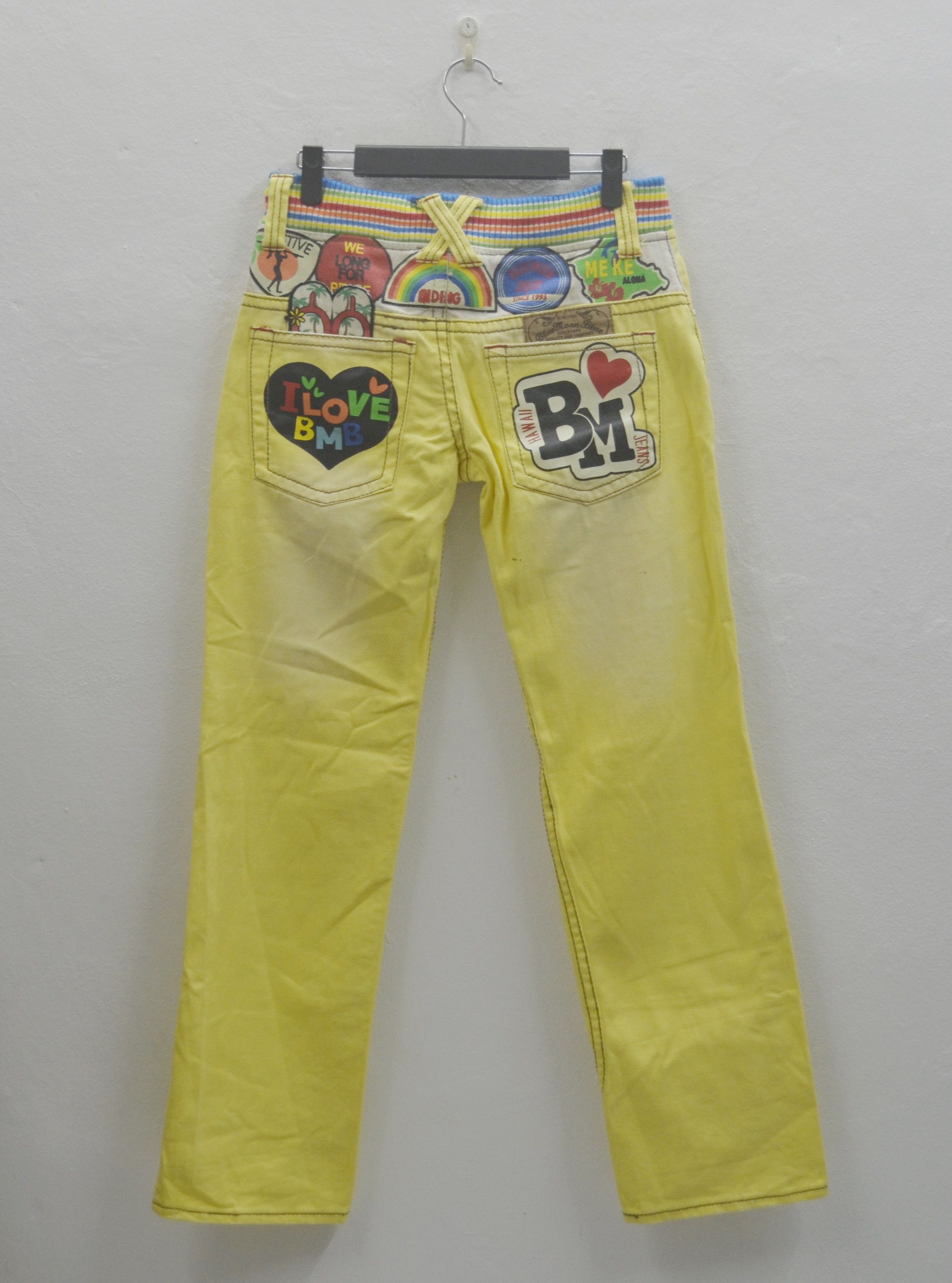 image of Vintage 90's Moon Blue Moon Rainbow Surf Style Jeans, Men's (Size 30)