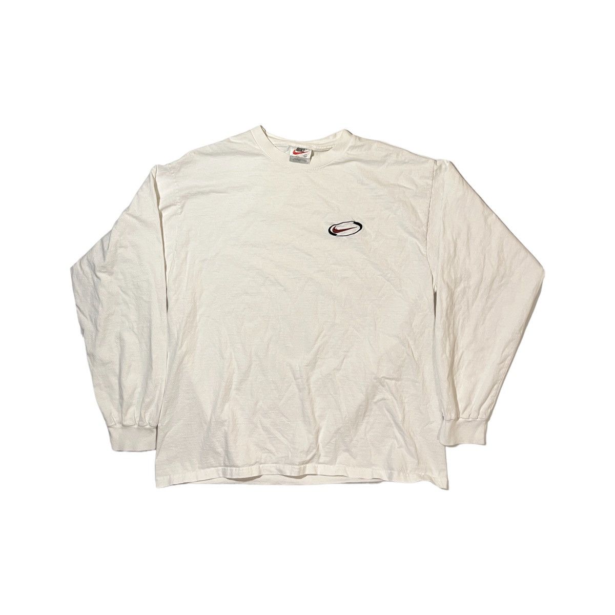 Nike × Vintage 90s Nike Swoosh Longsleeve Size US L / EU 52-54 / 3 - 1 Thumbnail