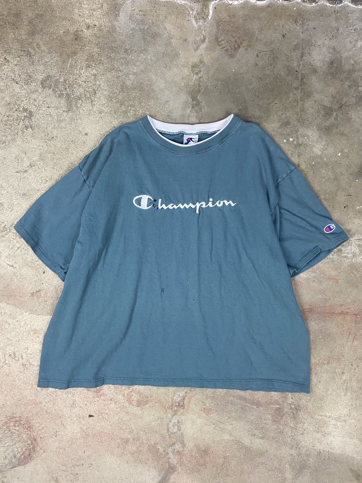 Vintage 90s champion script embroidered t shirt