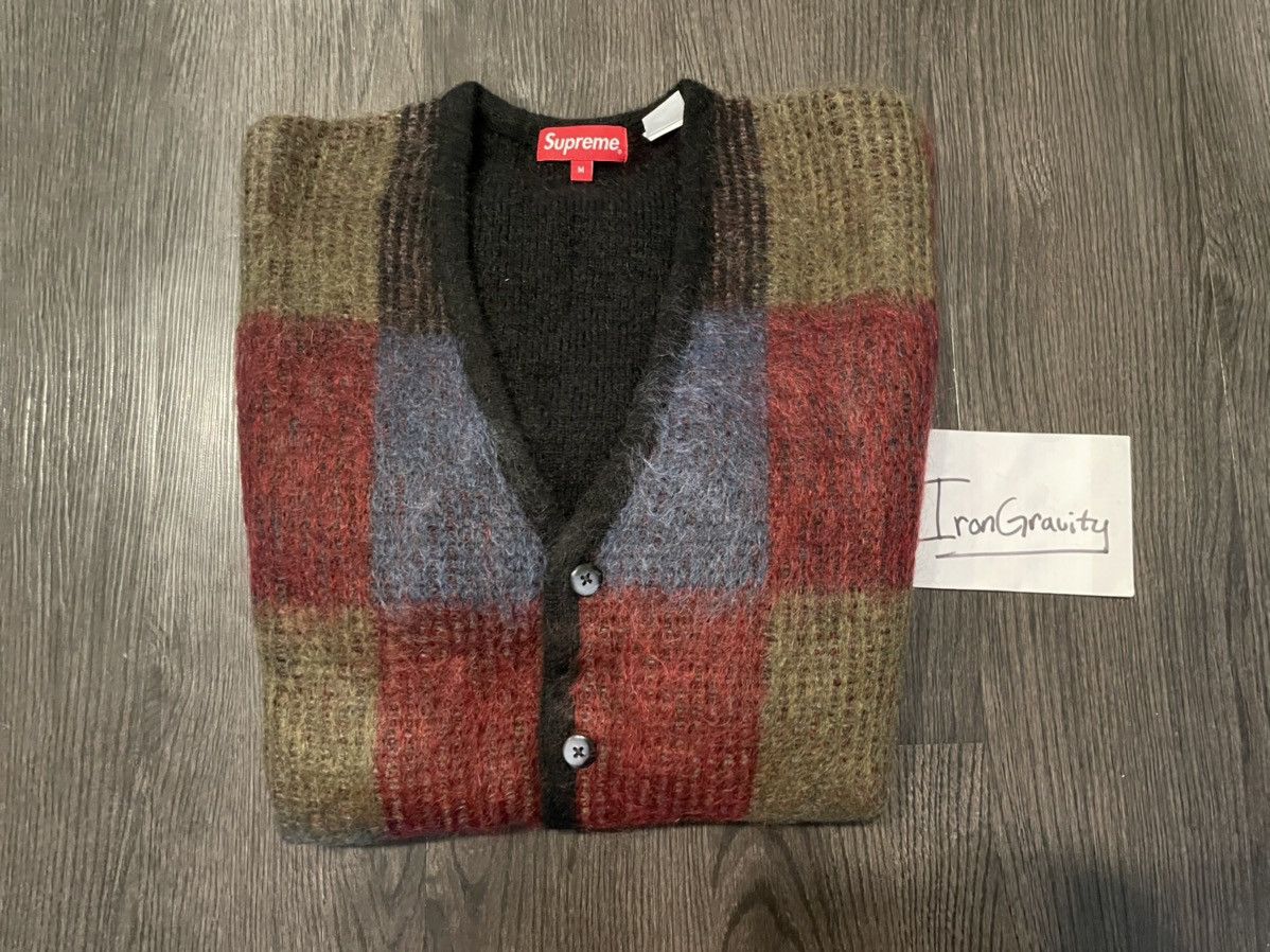 Supreme Supreme Brushed Mohair Grid Cardigan Black Size Medium M | Grailed