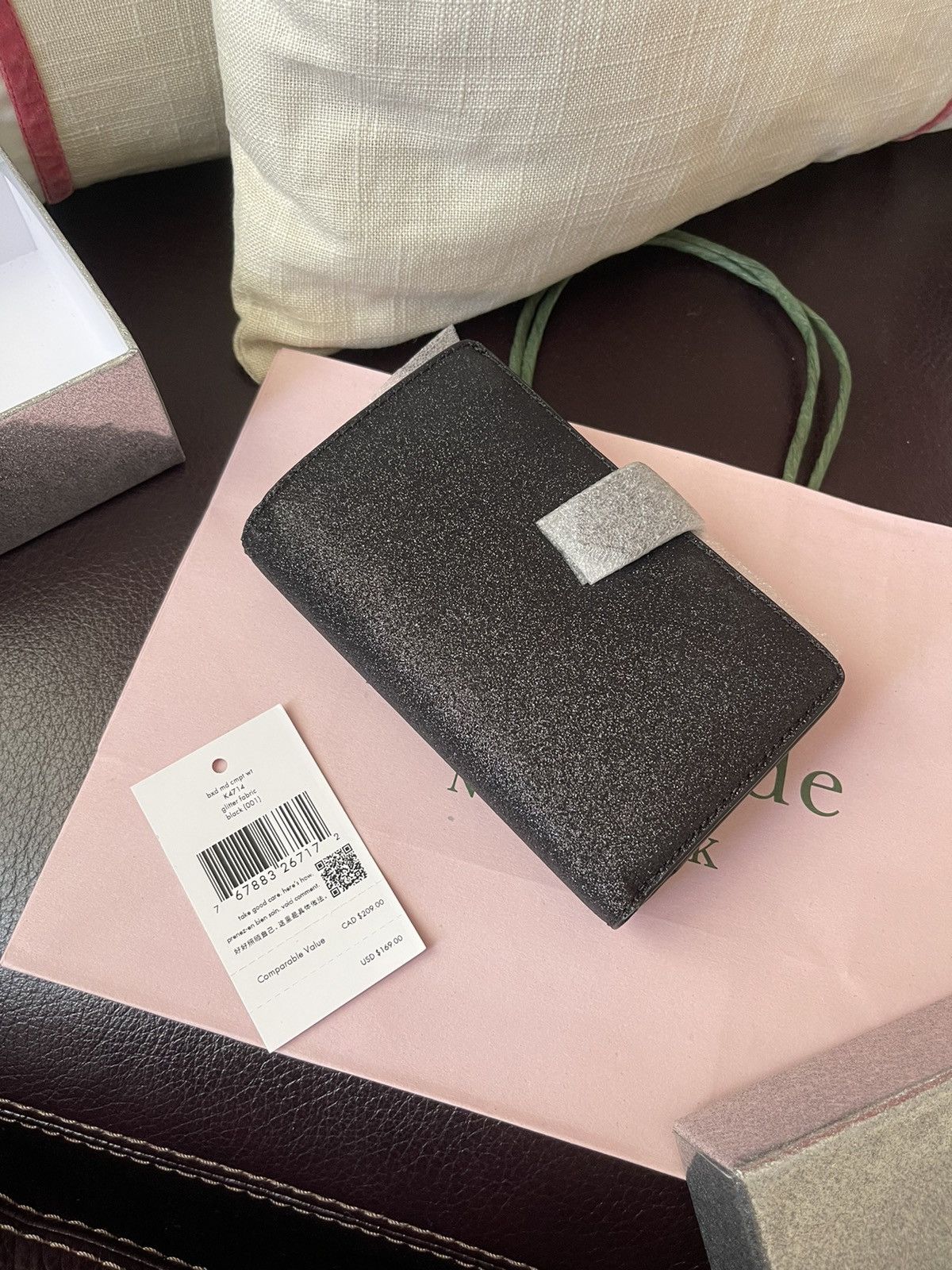 Kate Spade Diamond Glitter Gift Boxed Medium Compact Wallet