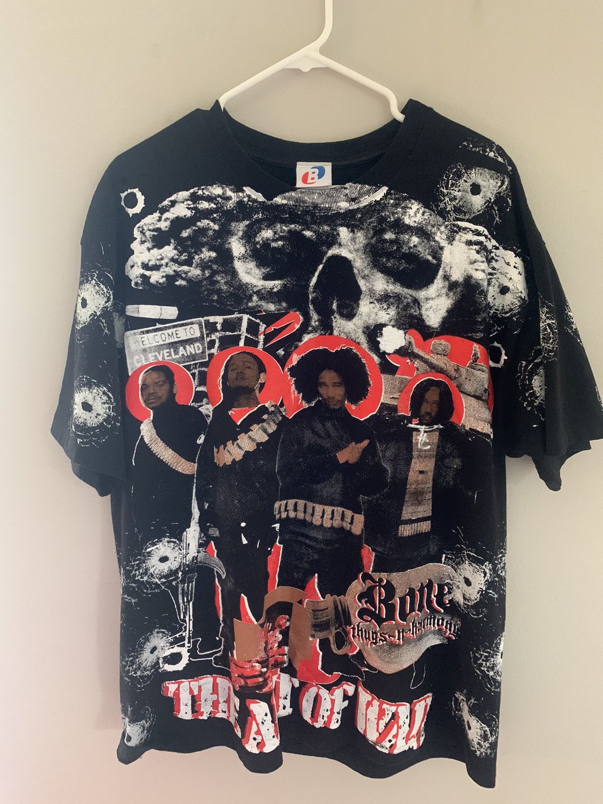 Sweat Vintage Thug Wear Bone Thugs N Harmony – Années 90 – Taille XL – Noir – Hip Hop Rétro