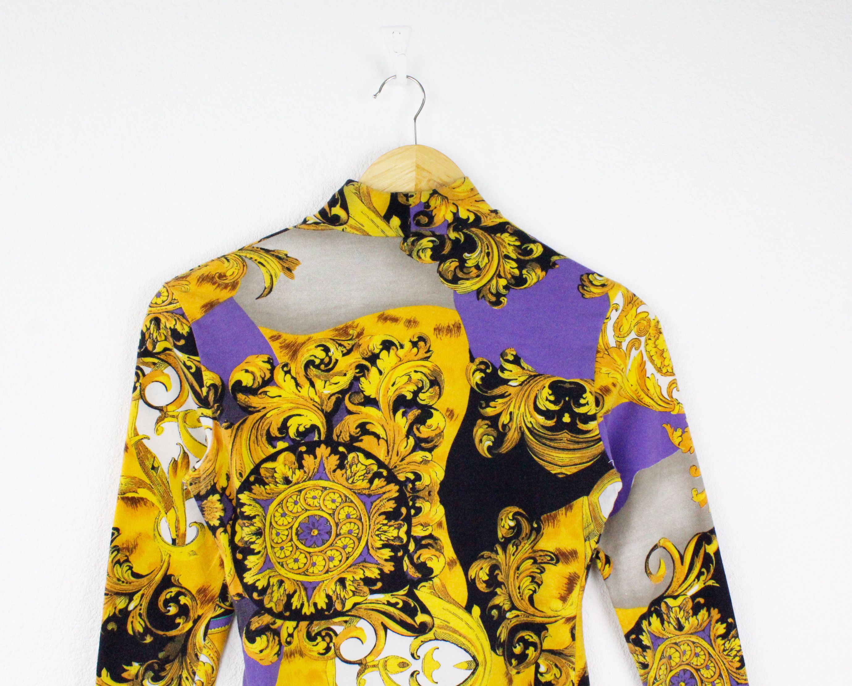 MCM × Vintage Womens Vintage MCM Golden Baroque Printed Pullover Top Size M / US 6-8 / IT 42-44 - 7 Thumbnail