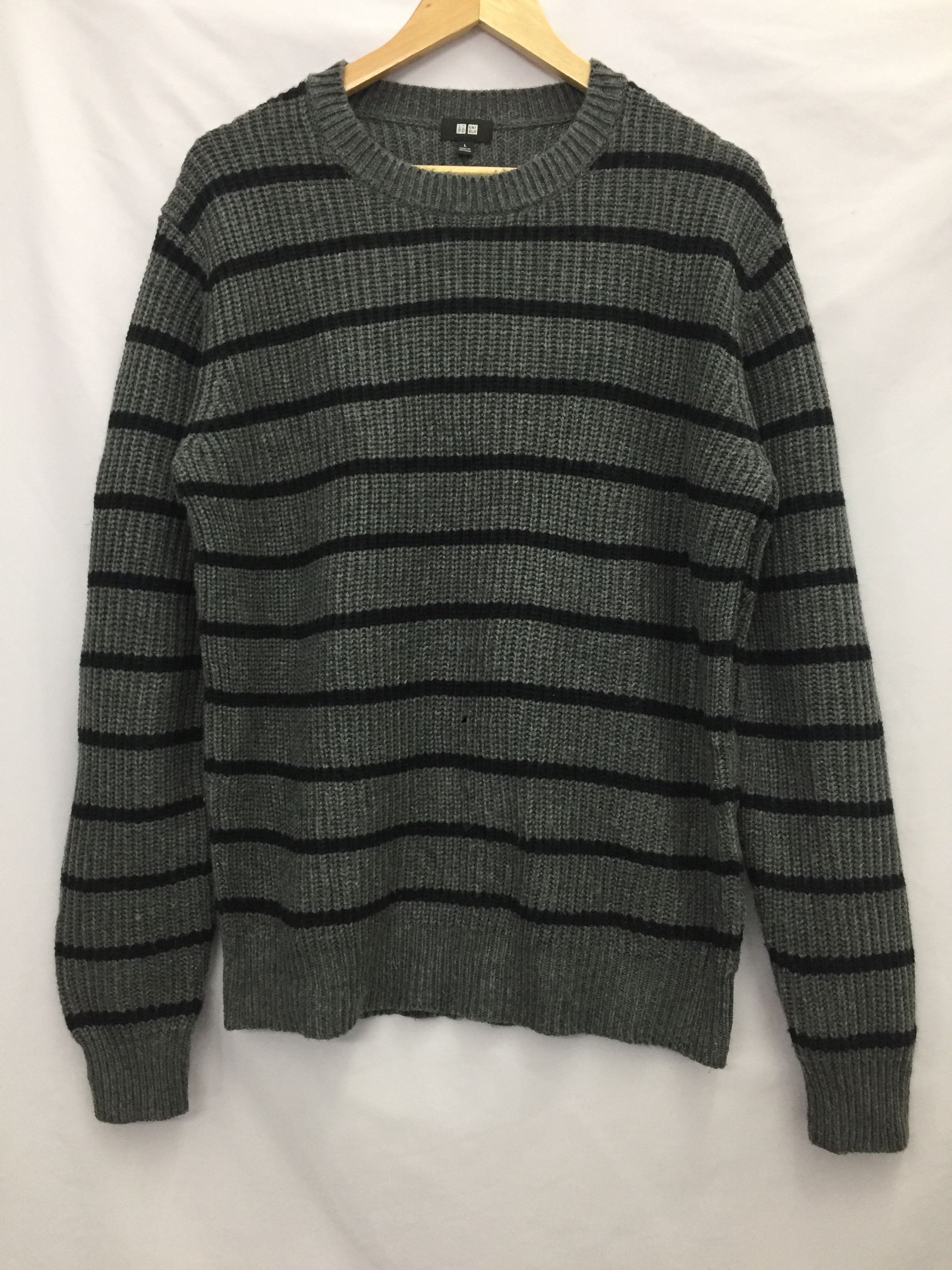 Uniqlo Japan Chunky Knit Sweater Striped Like Kurt Cobain