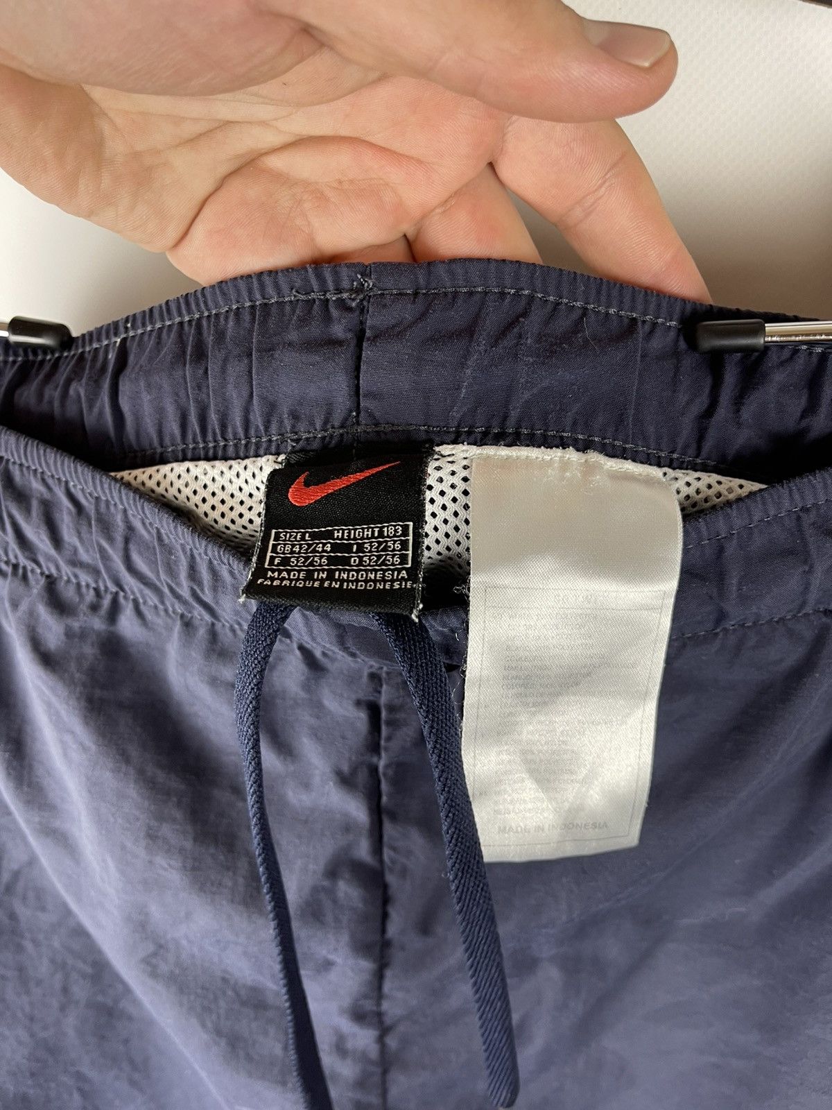 Nike Nike vintage 90s blue nylon shimmer double logo swoosh Size US 36 / EU 52 - 8 Thumbnail