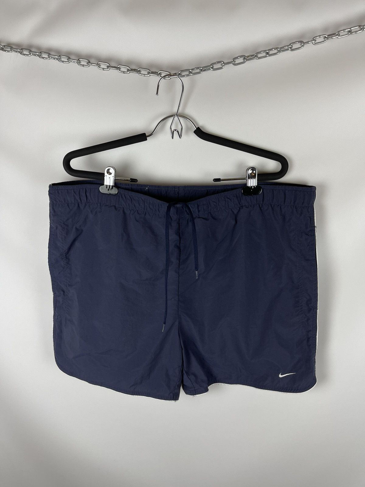 Nike Nike vintage 90s blue nylon shimmer double logo swoosh Size US 36 / EU 52 - 1 Thumbnail