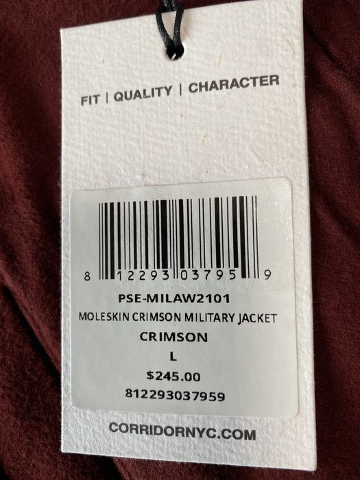 Corridor Moleskin Crimson Military Jacket Grailed