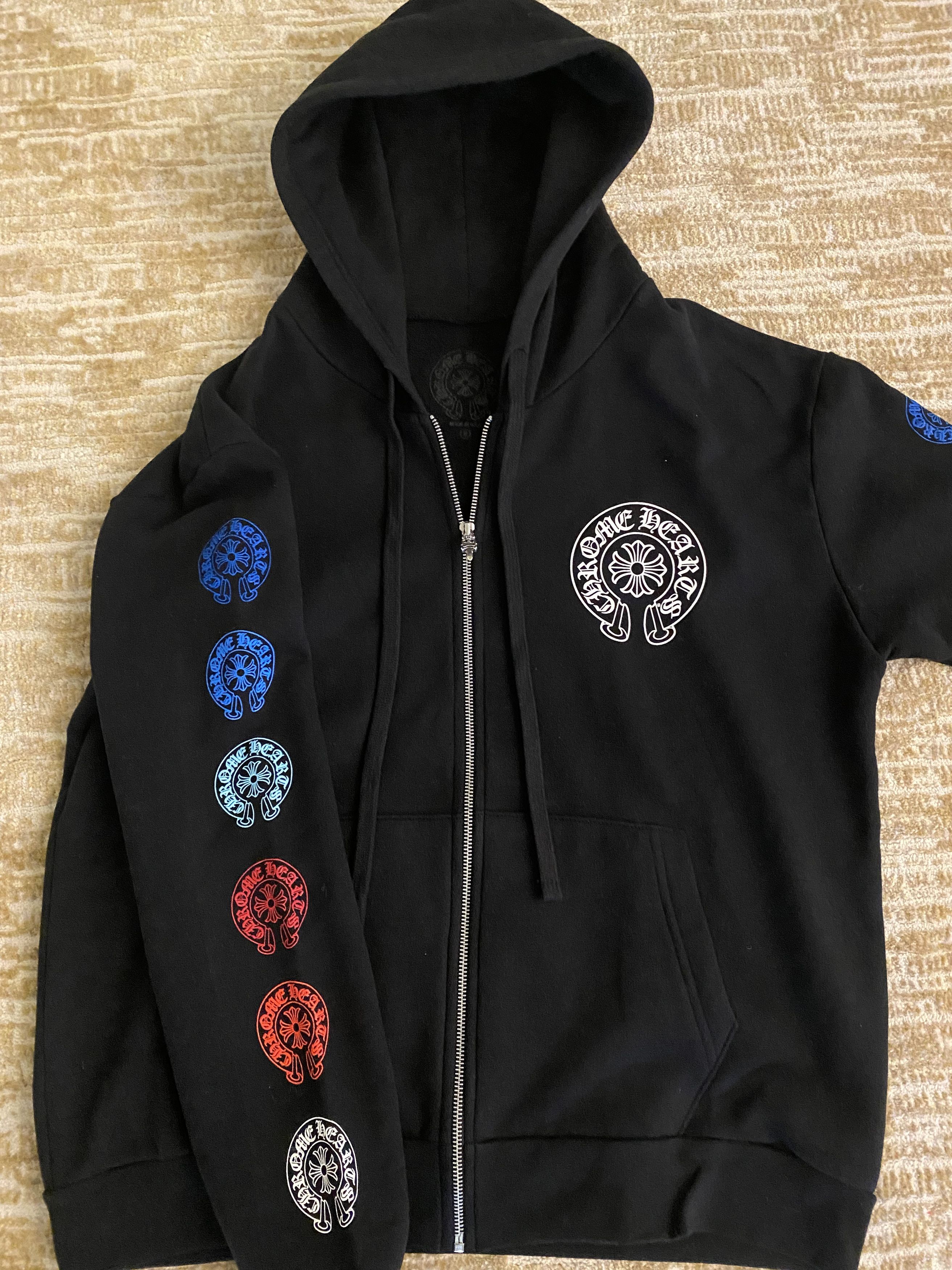 【Chrome Hearts】Multi color Horseshoe Logo Zip Up Hoodie Chrome Hearts Chrome Hearts Multi color Horseshoe Logo Zip