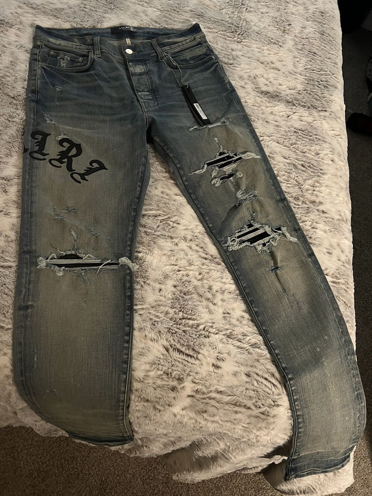 Amiri Old English Logo Jeans