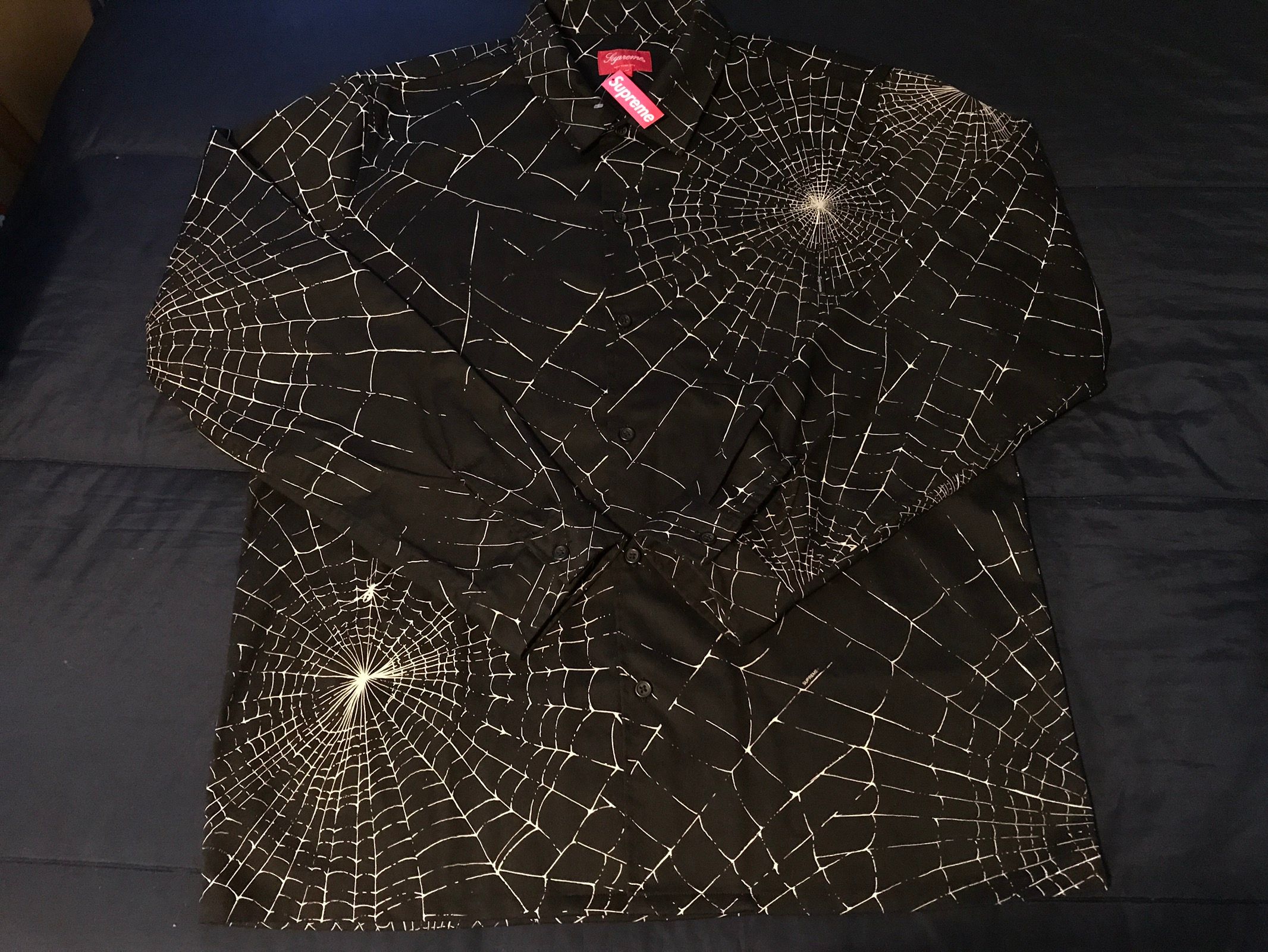 Supreme Supreme Spider Web Shirt Black | Grailed