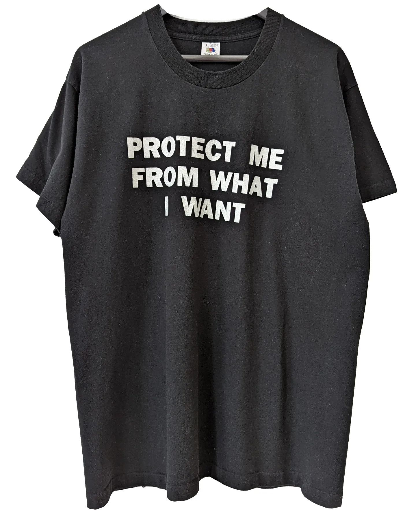 Black Jenny Holzer Protect Me From What I Want T Shirt Art 90s 