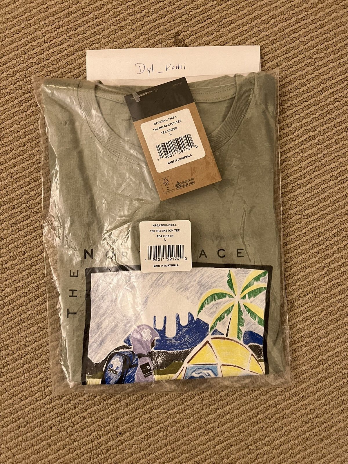 Supreme The North Face Sketch tee Sage Green