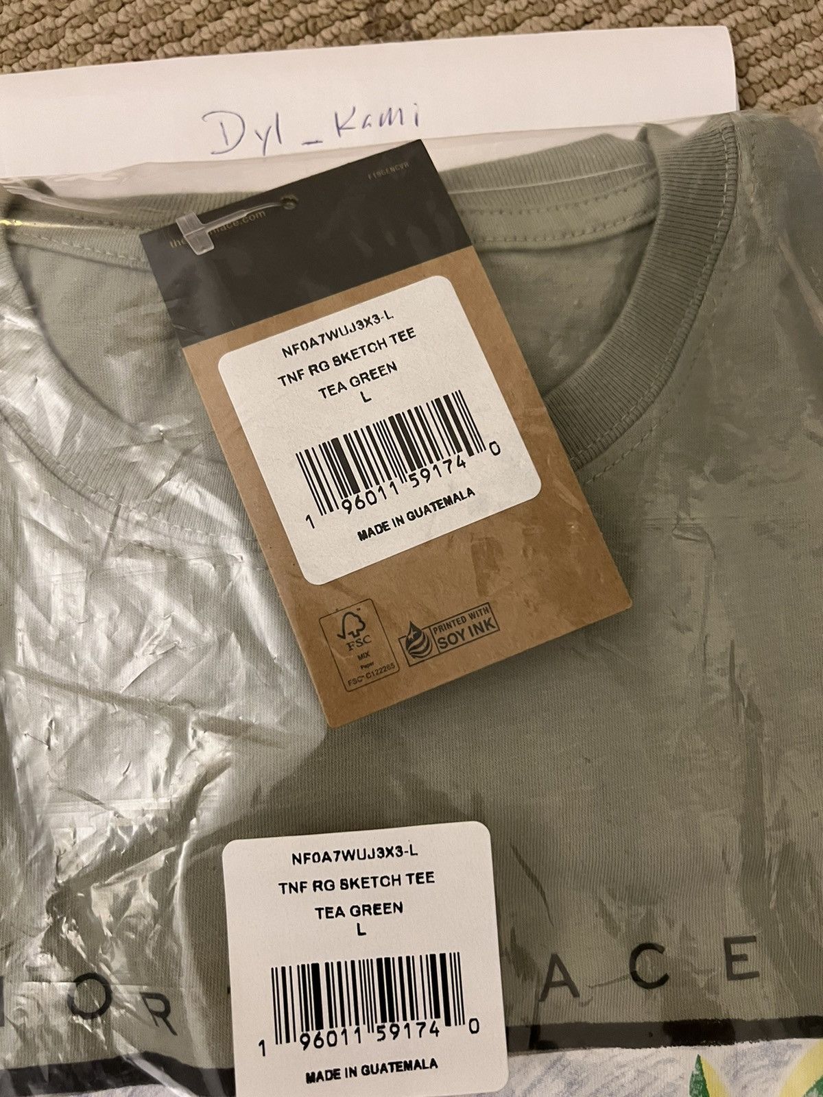 Supreme The North Face Sketch tee Sage Green