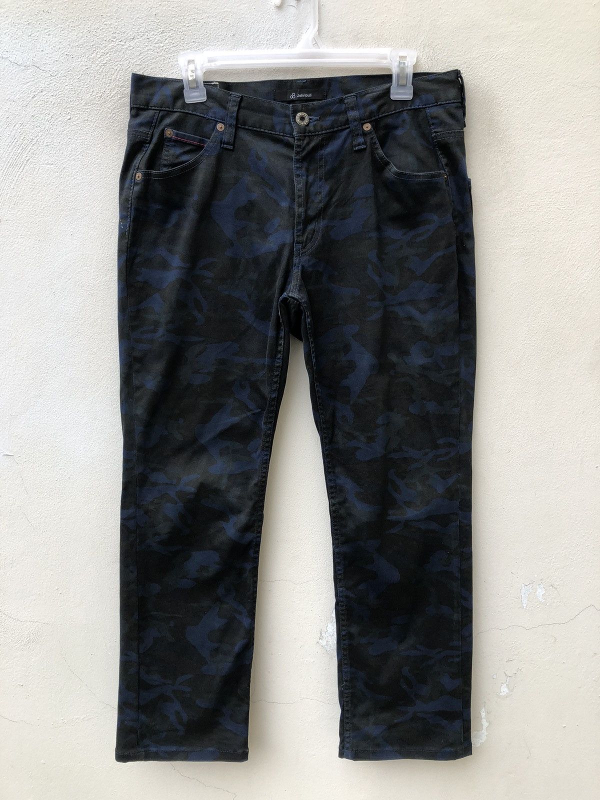 Johnbull Vintage Johnbull Japan Stretch Waxed Camo Cropped Jeans Size US 31 - 6 Thumbnail